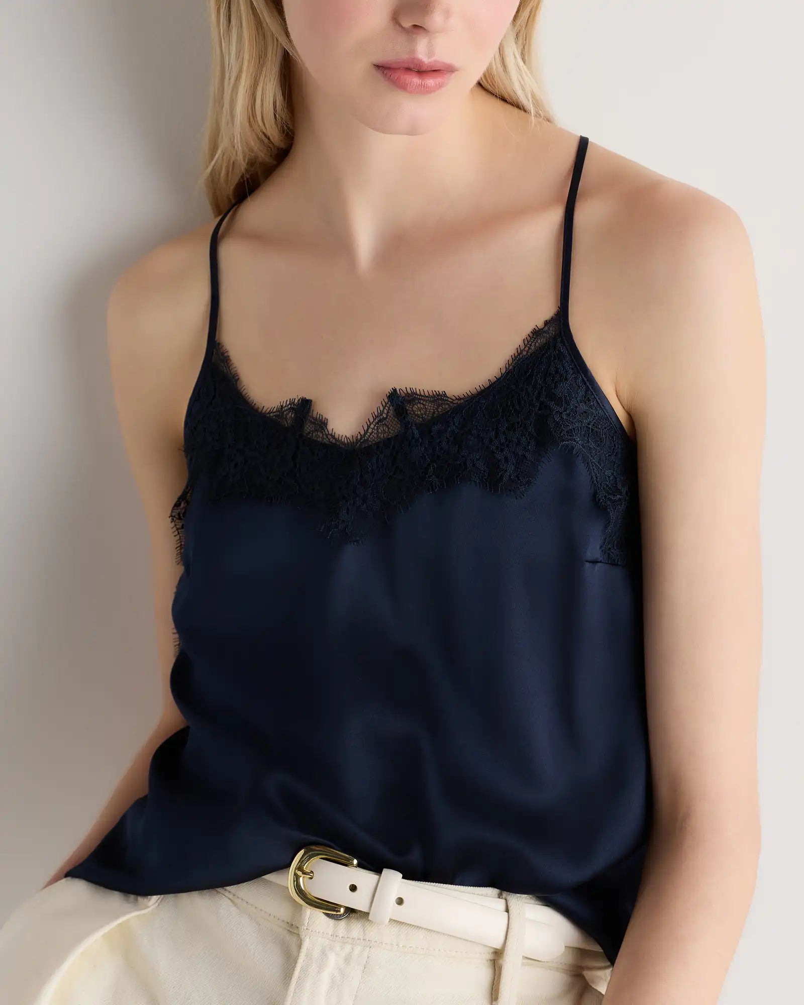 100% Washable Silk Lace Cami
