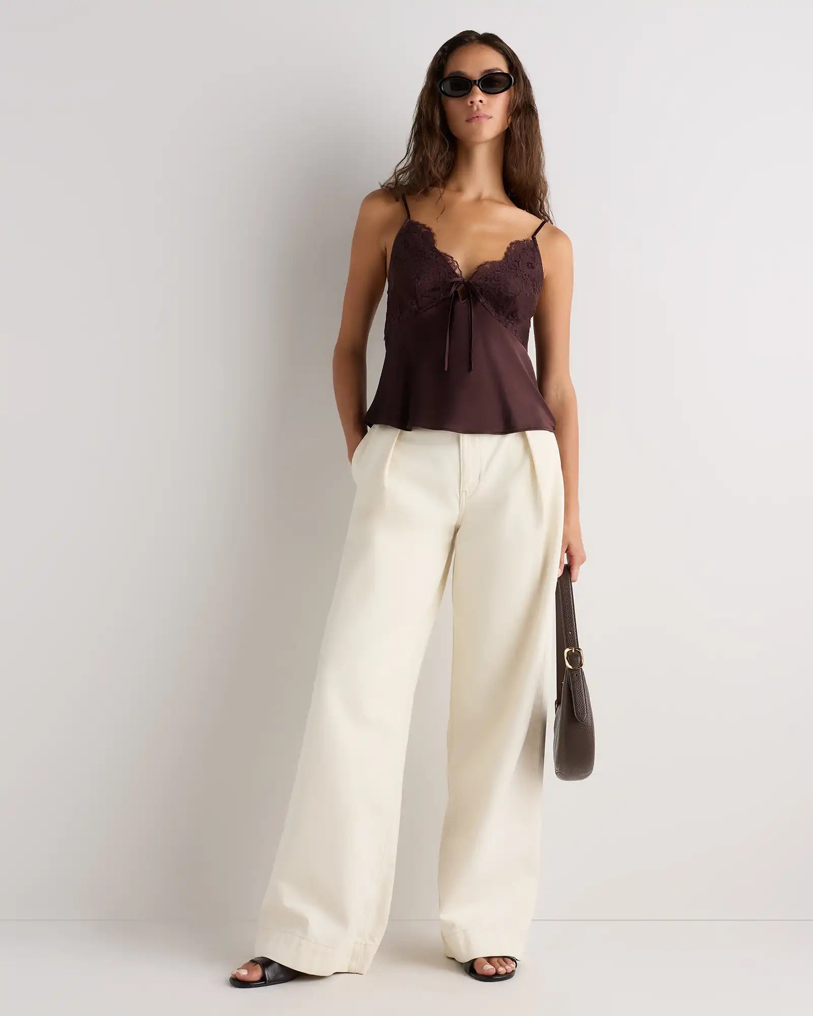 100% Washable Silk Lace Cutout Cami