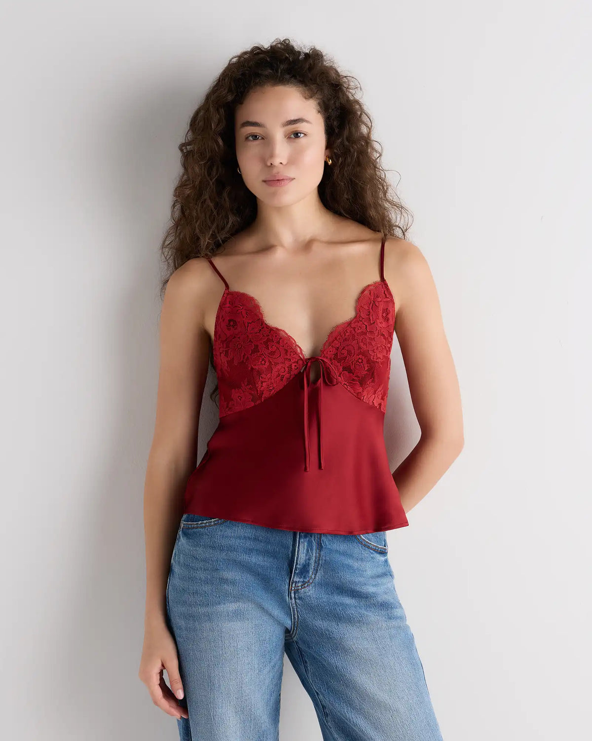 100% Washable Silk Lace Cutout Cami