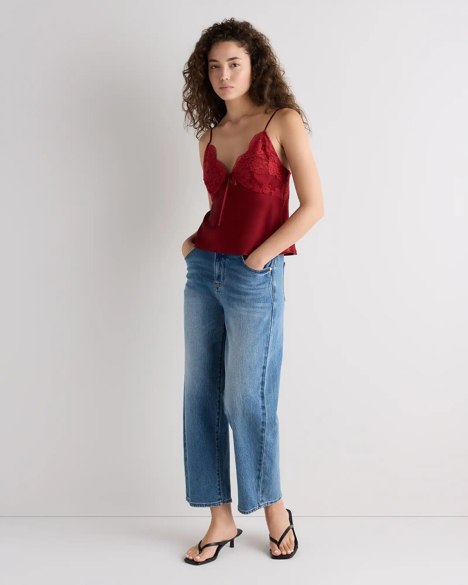 100% Washable Silk Lace Cutout Cami
