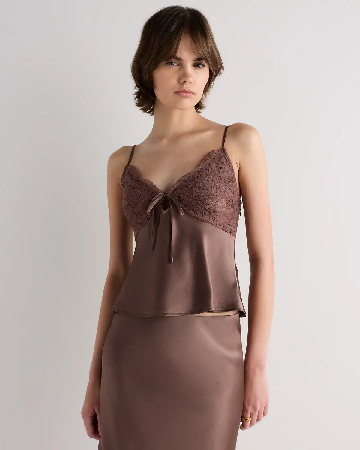 100% Washable Silk Lace Cutout Cami