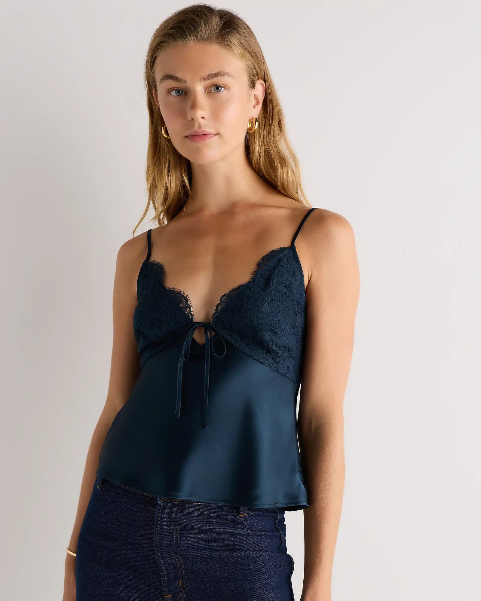 100% Washable Silk Lace Cutout Cami
