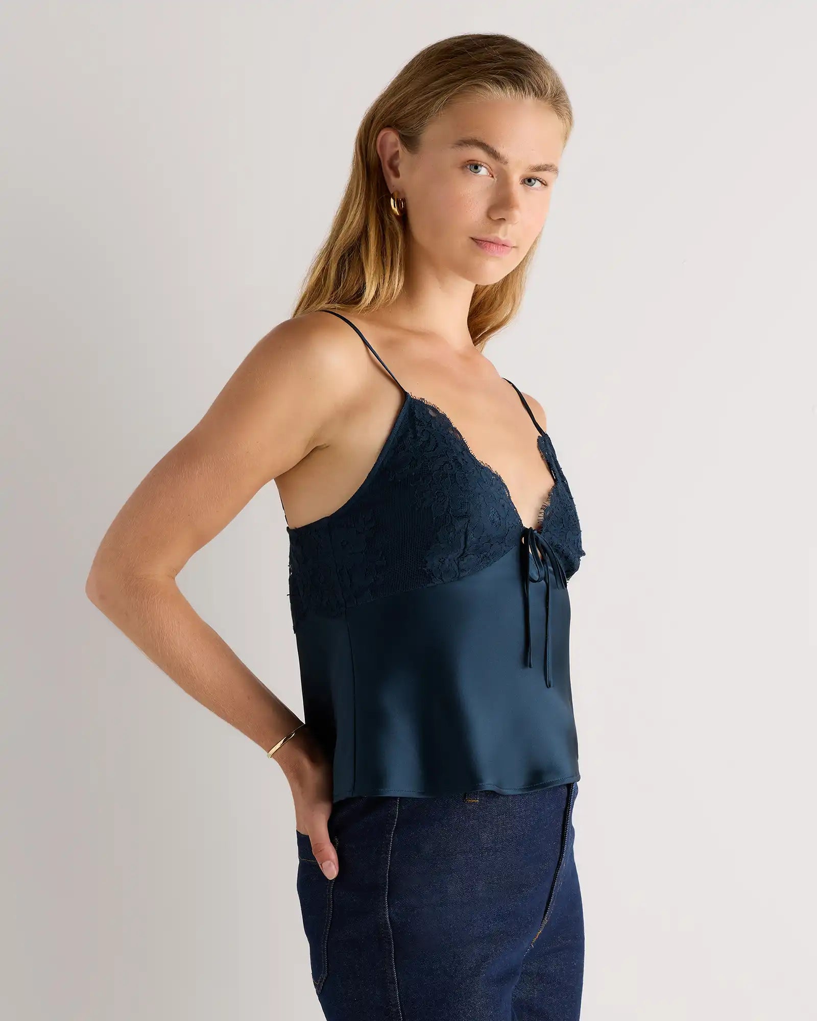 100% Washable Silk Lace Cutout Cami