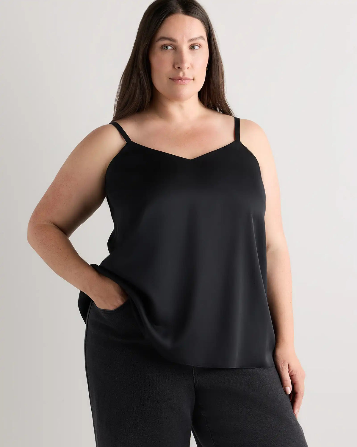 Washable Stretch Silk V-Neck Cami