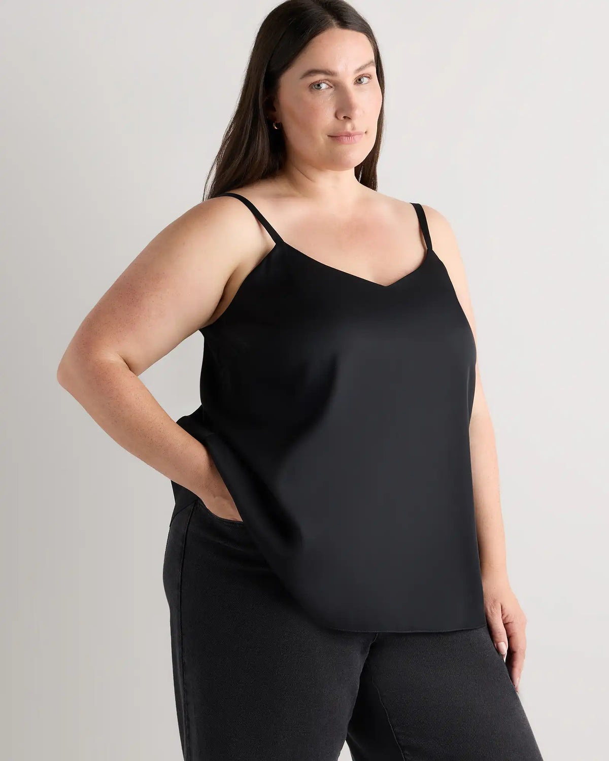 Washable Stretch Silk V-Neck Cami