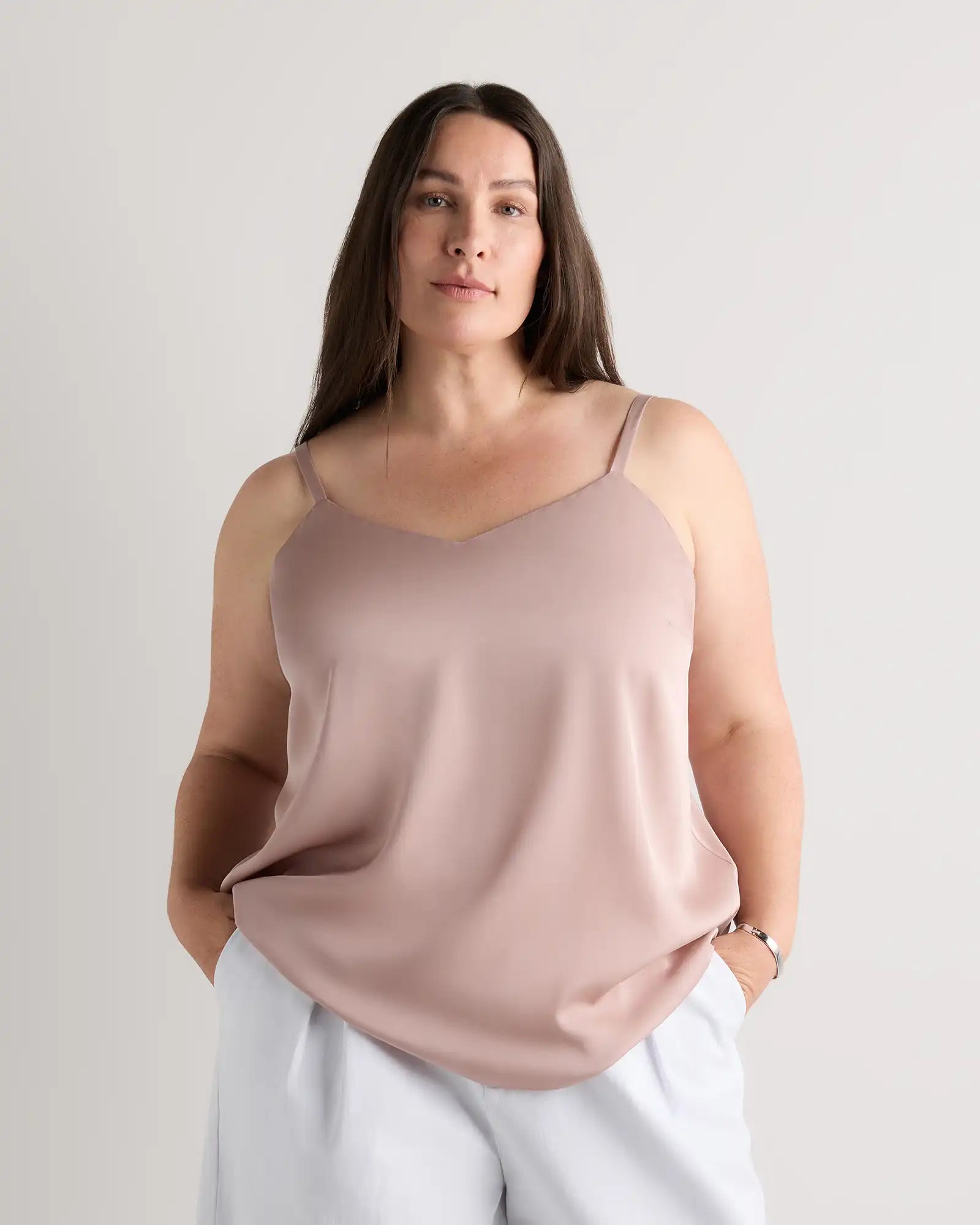 Washable Stretch Silk V-Neck Cami