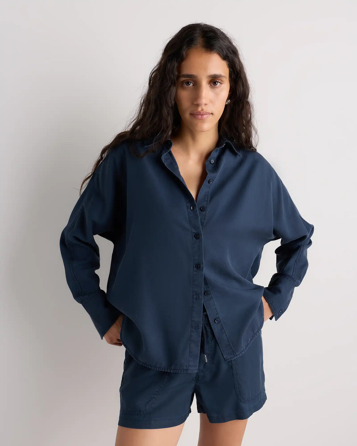 Vintage Wash Tencel Dolman Long Sleeve Shirt