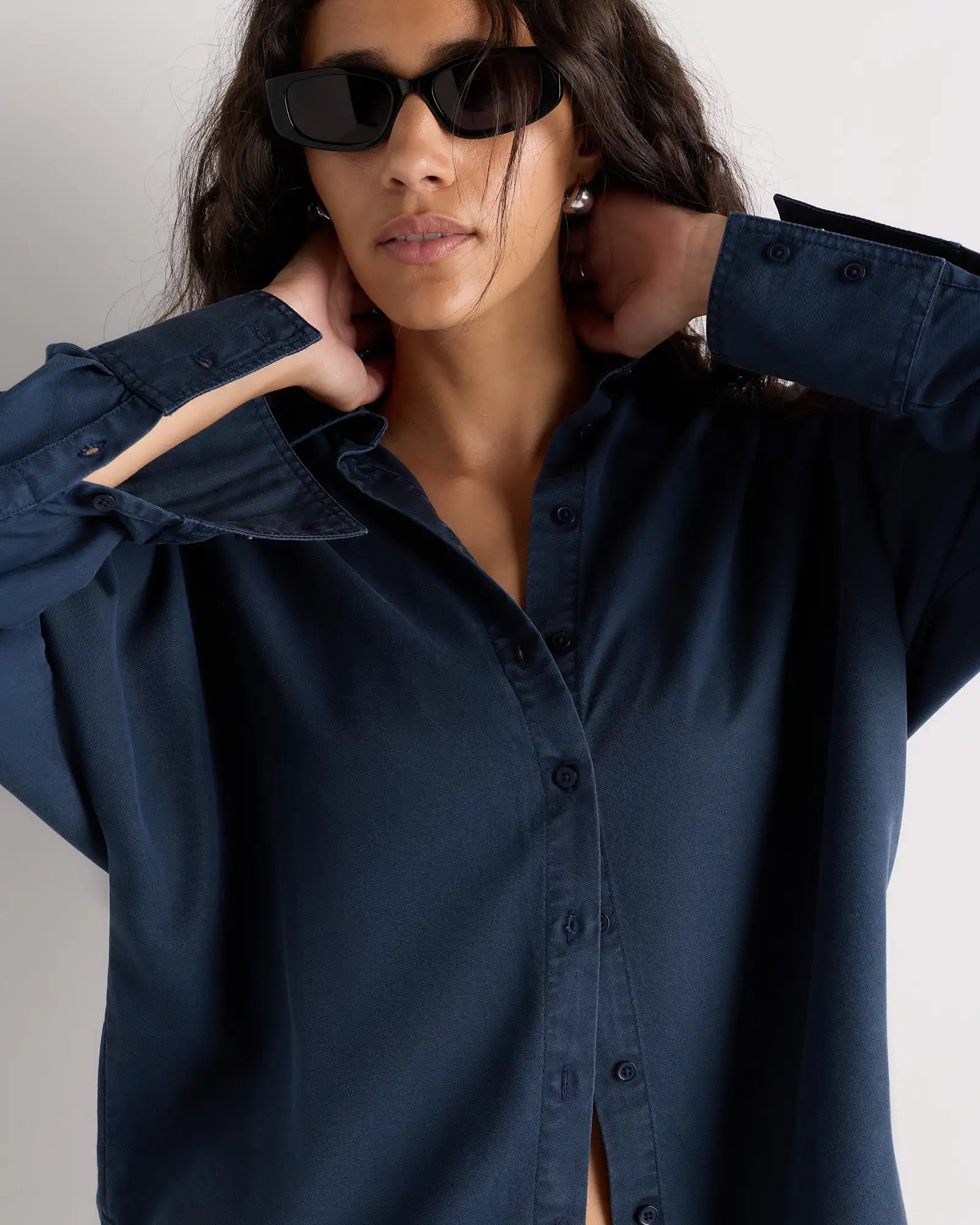 Vintage Wash Tencel Dolman Long Sleeve Shirt