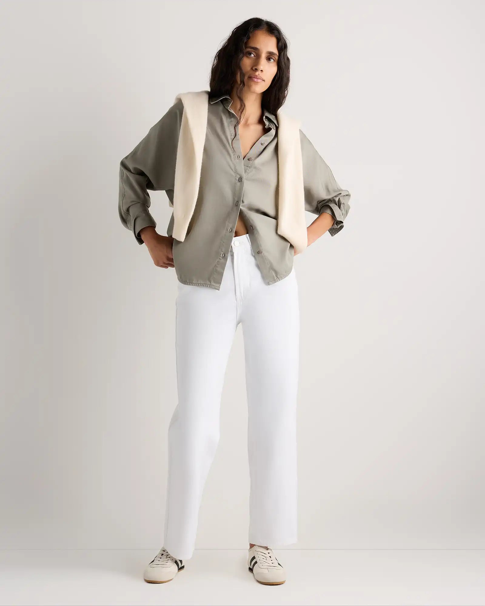 Vintage Wash Tencel Dolman Long Sleeve Shirt