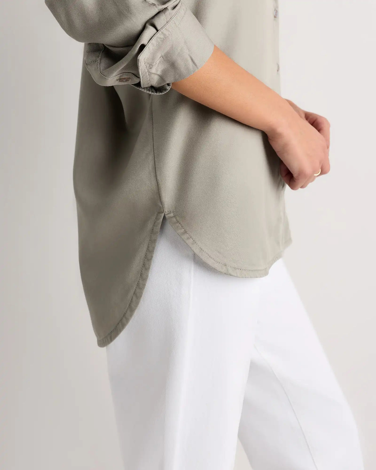 Vintage Wash Tencel Dolman Long Sleeve Shirt