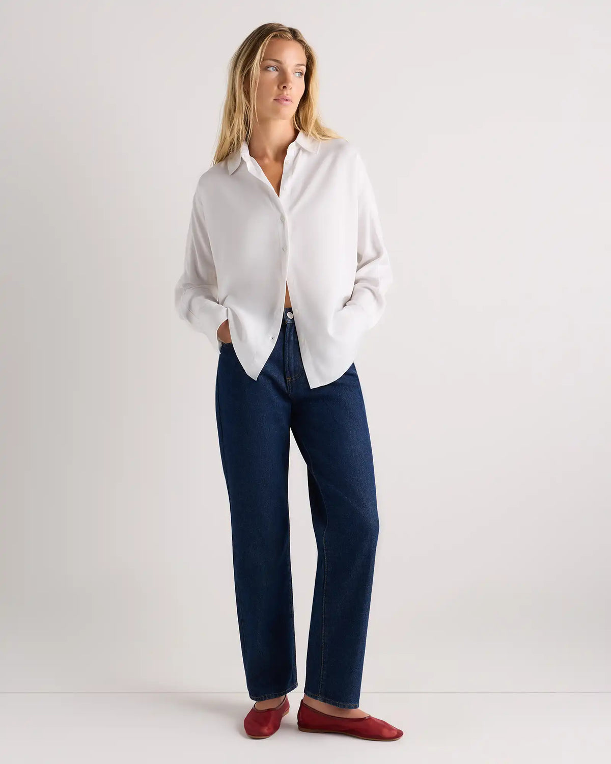 Vintage Wash Tencel Dolman Long Sleeve Shirt