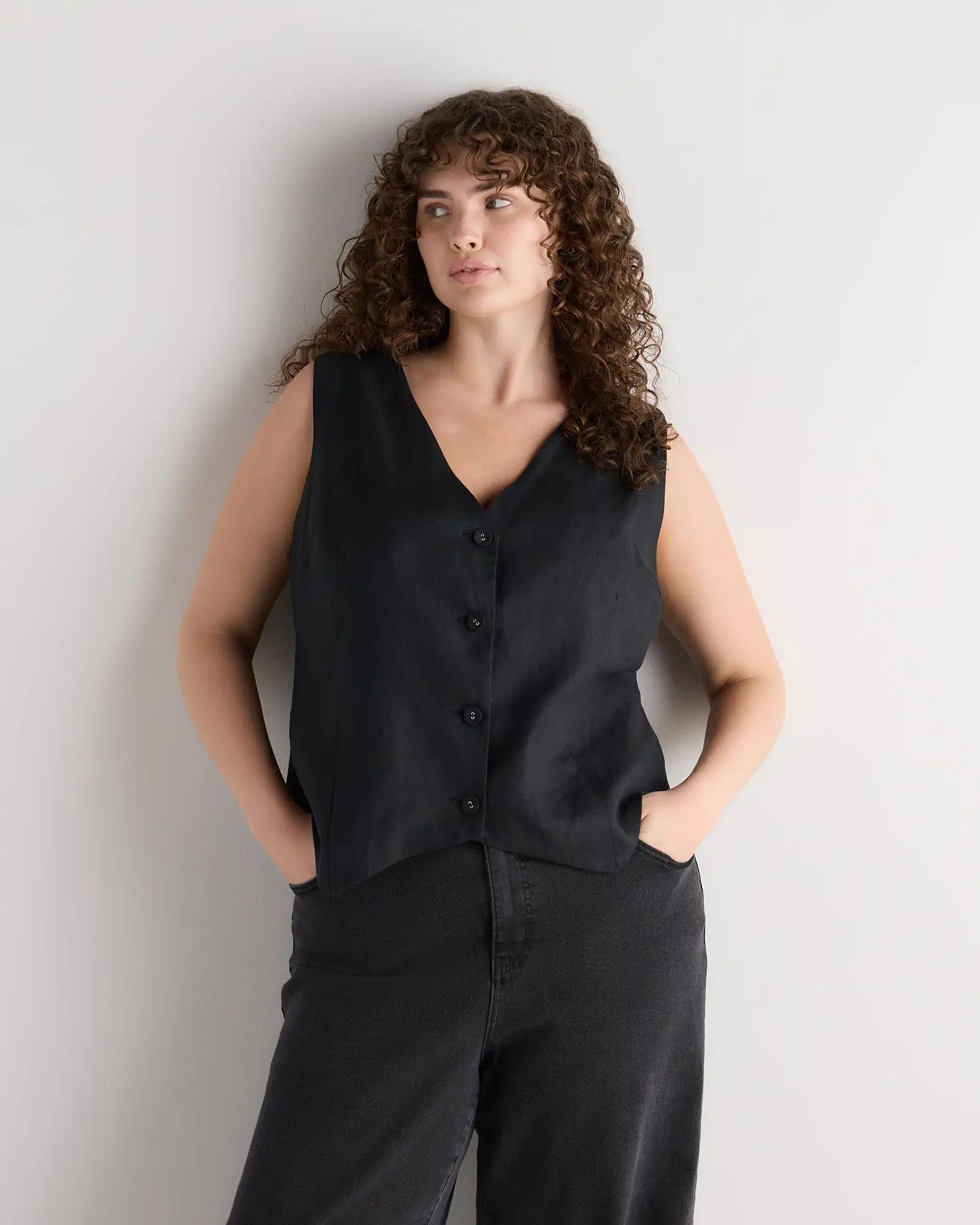 100% European Linen Vest