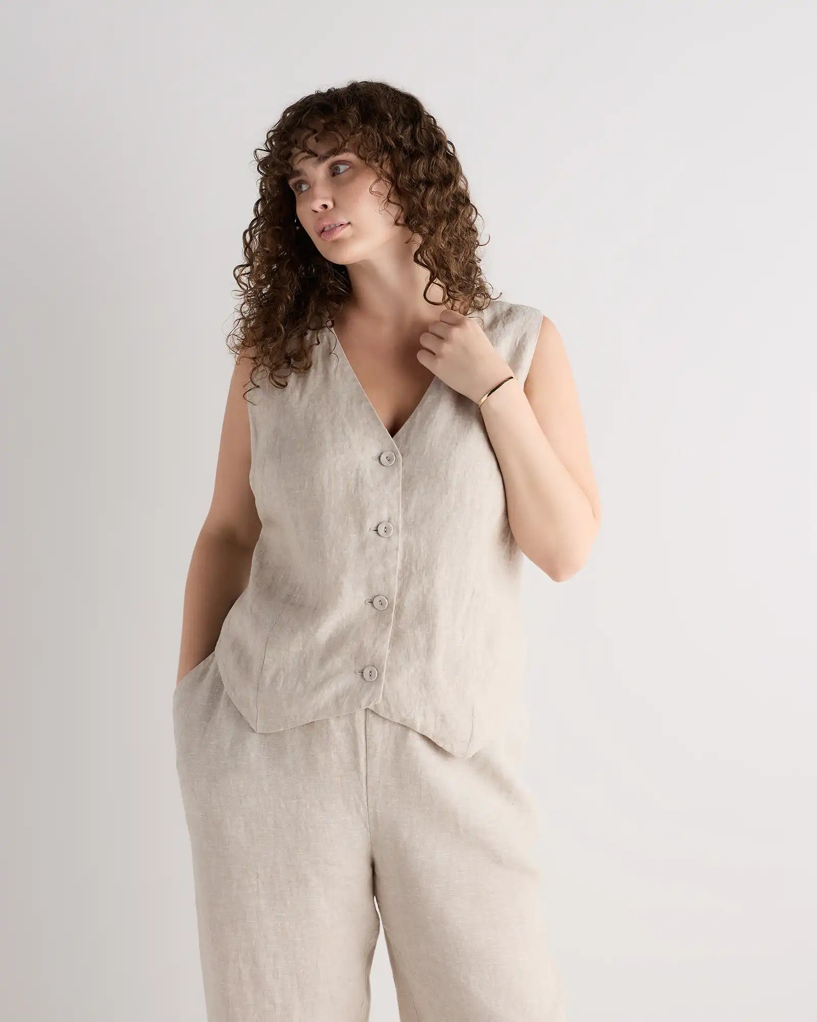 100% European Linen Vest