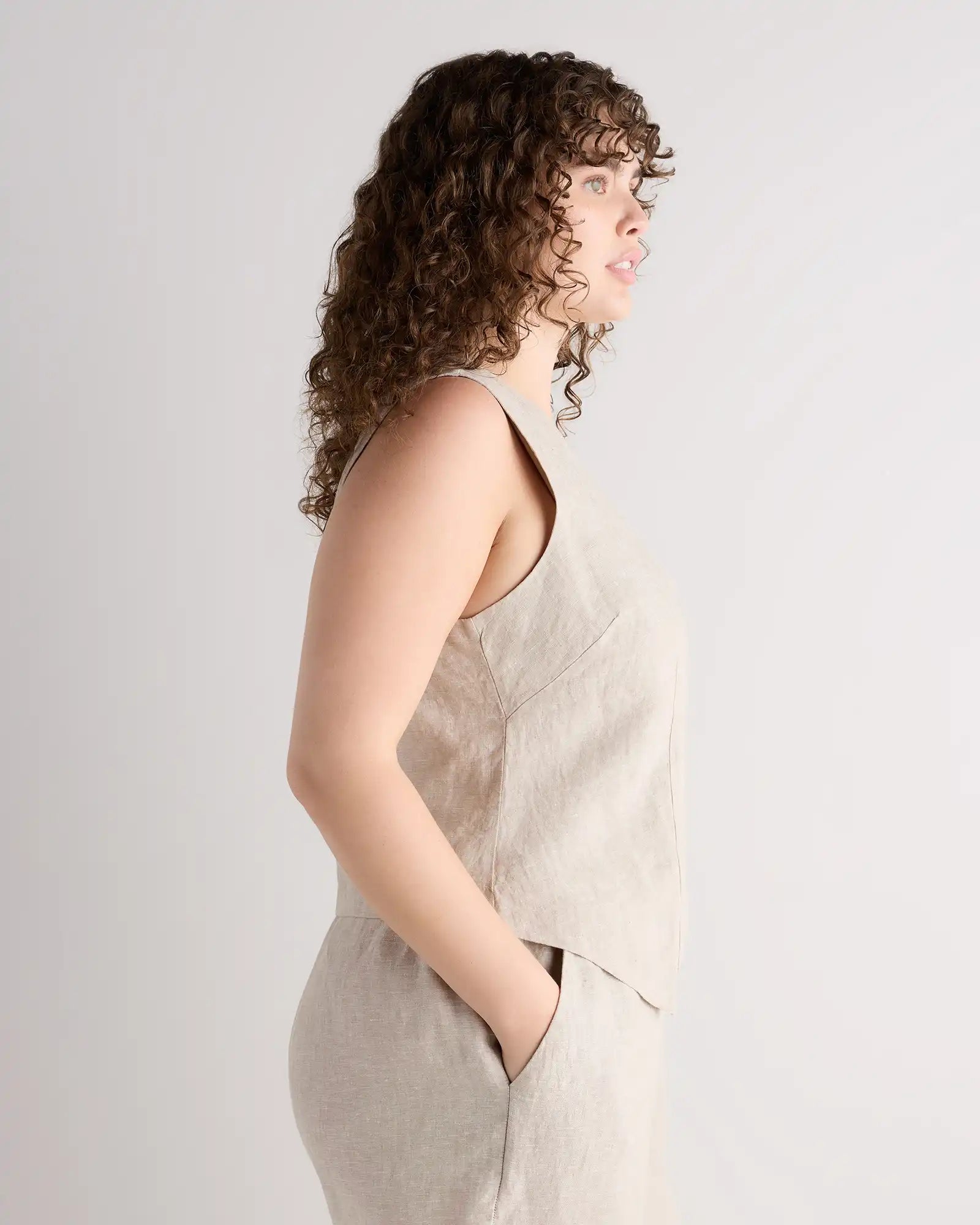 100% European Linen Vest