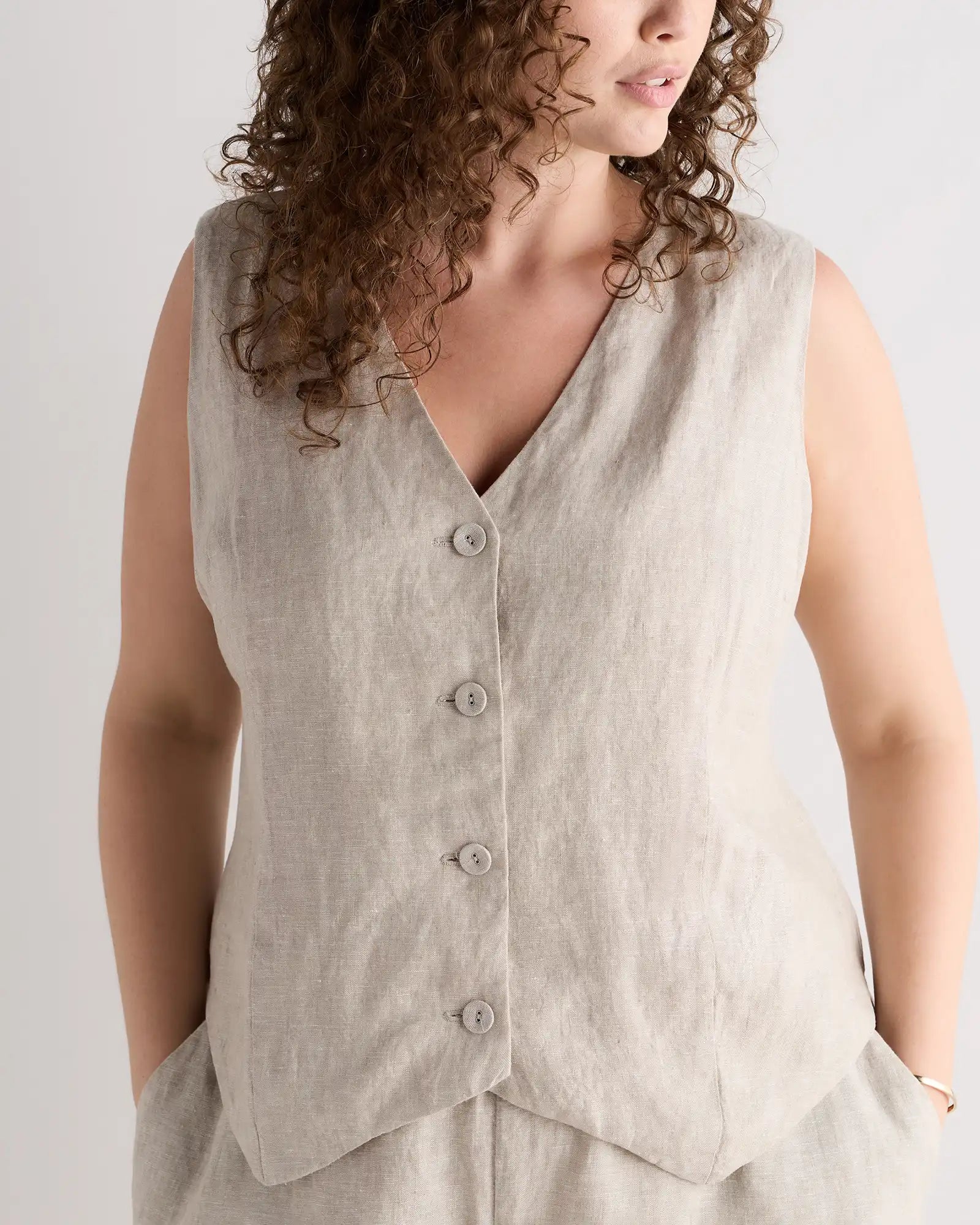 100% European Linen Vest
