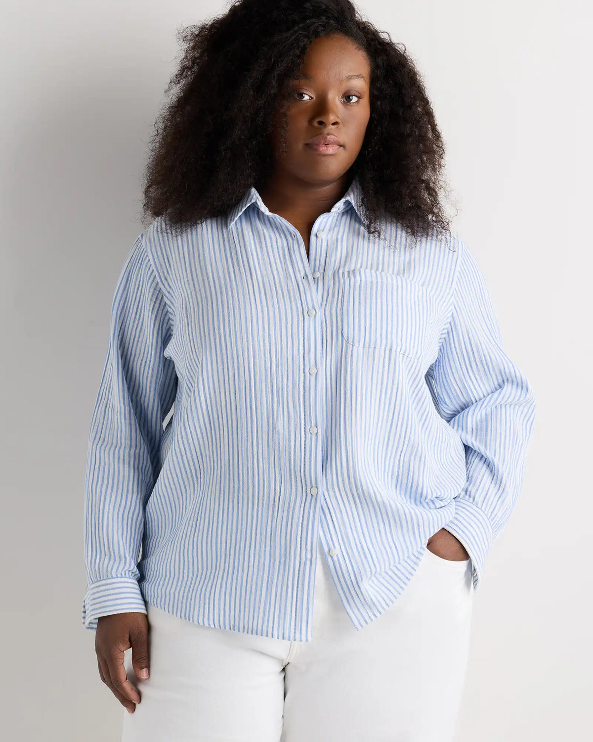 100% Organic Cotton Gauze Long Sleeve Shirt