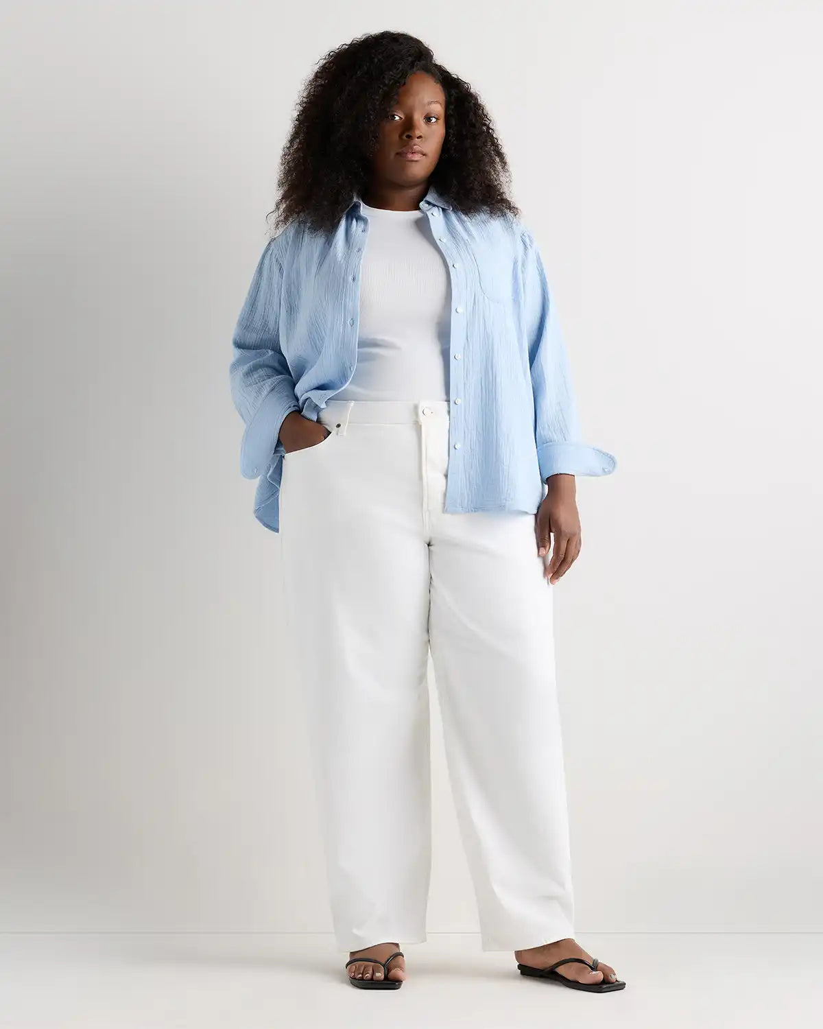 100% Organic Cotton Gauze Long Sleeve Shirt