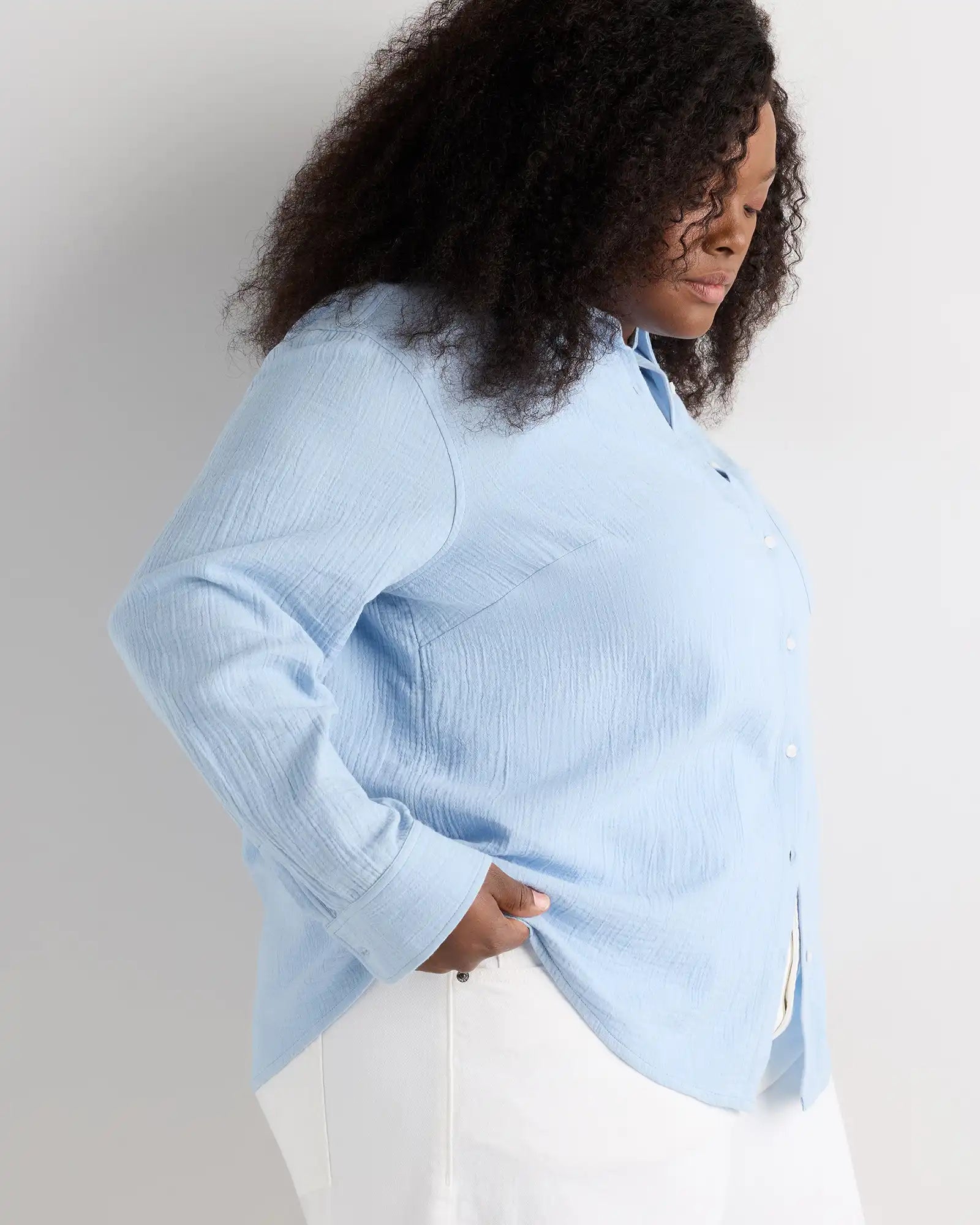 100% Organic Cotton Gauze Long Sleeve Shirt