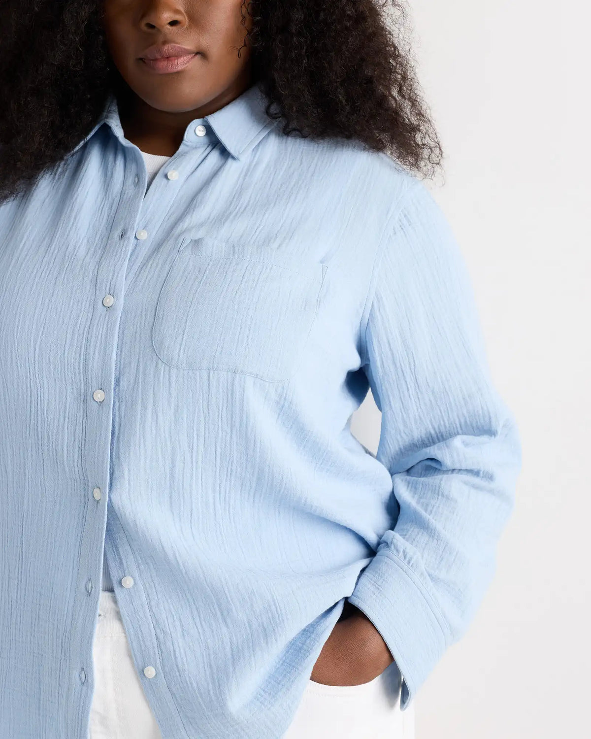 100% Organic Cotton Gauze Long Sleeve Shirt