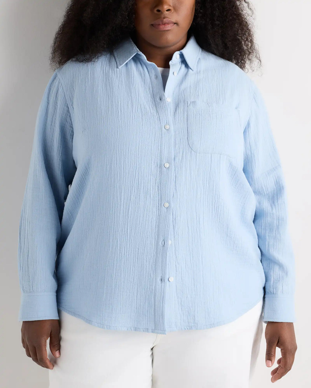 100% Organic Cotton Gauze Long Sleeve Shirt