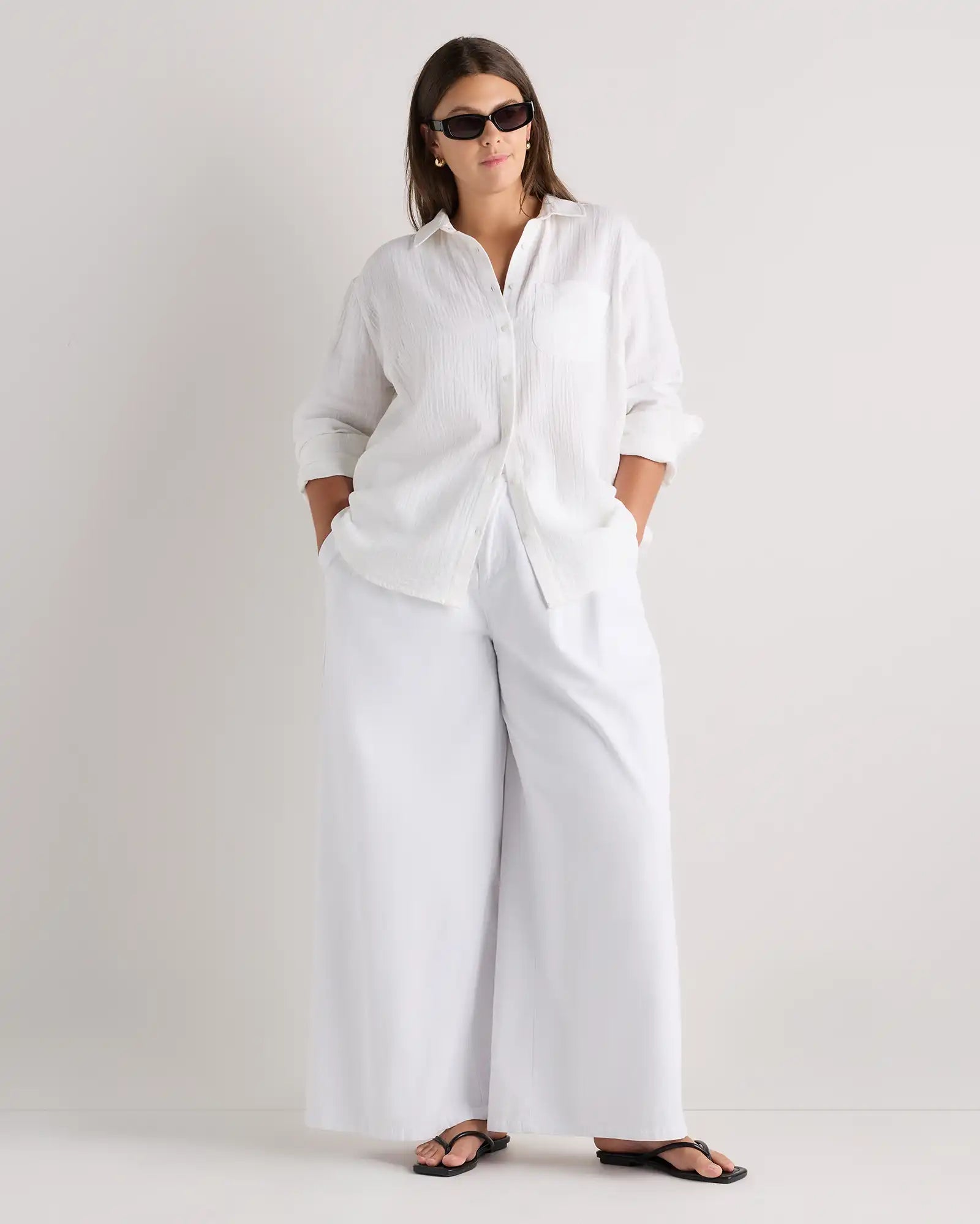 100% Organic Cotton Gauze Long Sleeve Shirt