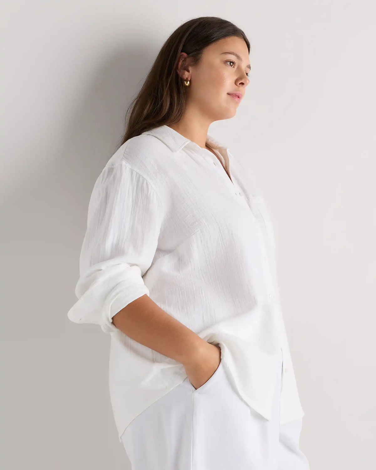 100% Organic Cotton Gauze Long Sleeve Shirt