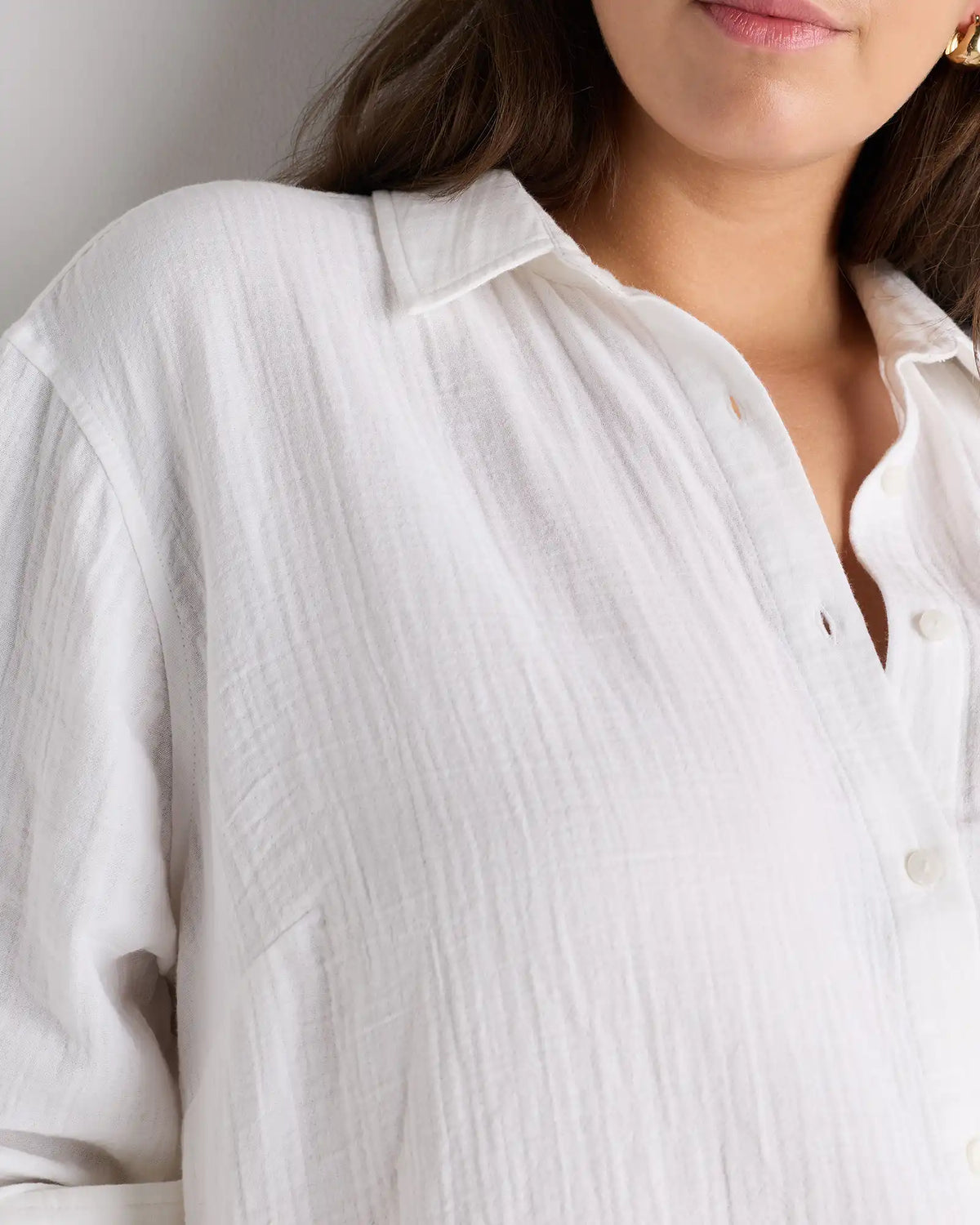 100% Organic Cotton Gauze Long Sleeve Shirt