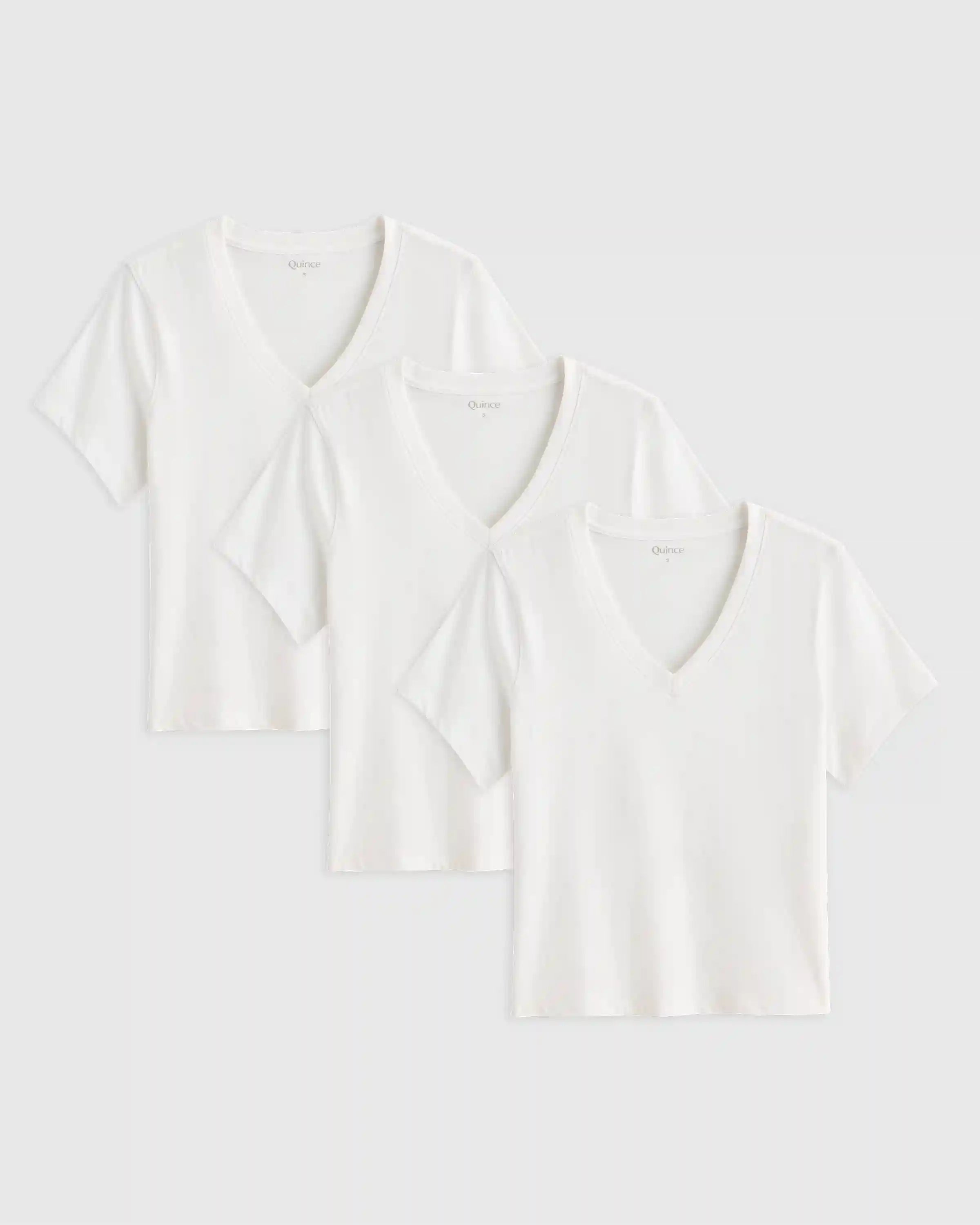 100% Organic Cotton Boxy V-Neck Tee (3-Pack)