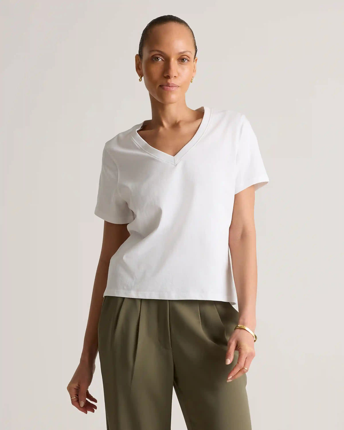 100% Organic Cotton Boxy V-Neck Tee (3-Pack)