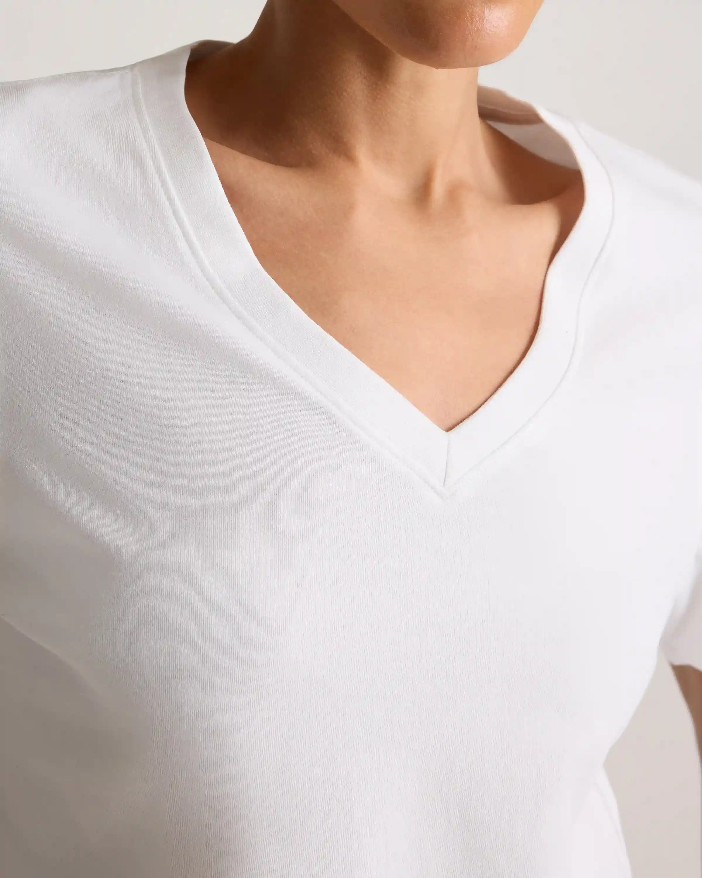 100% Organic Cotton Boxy V-Neck Tee