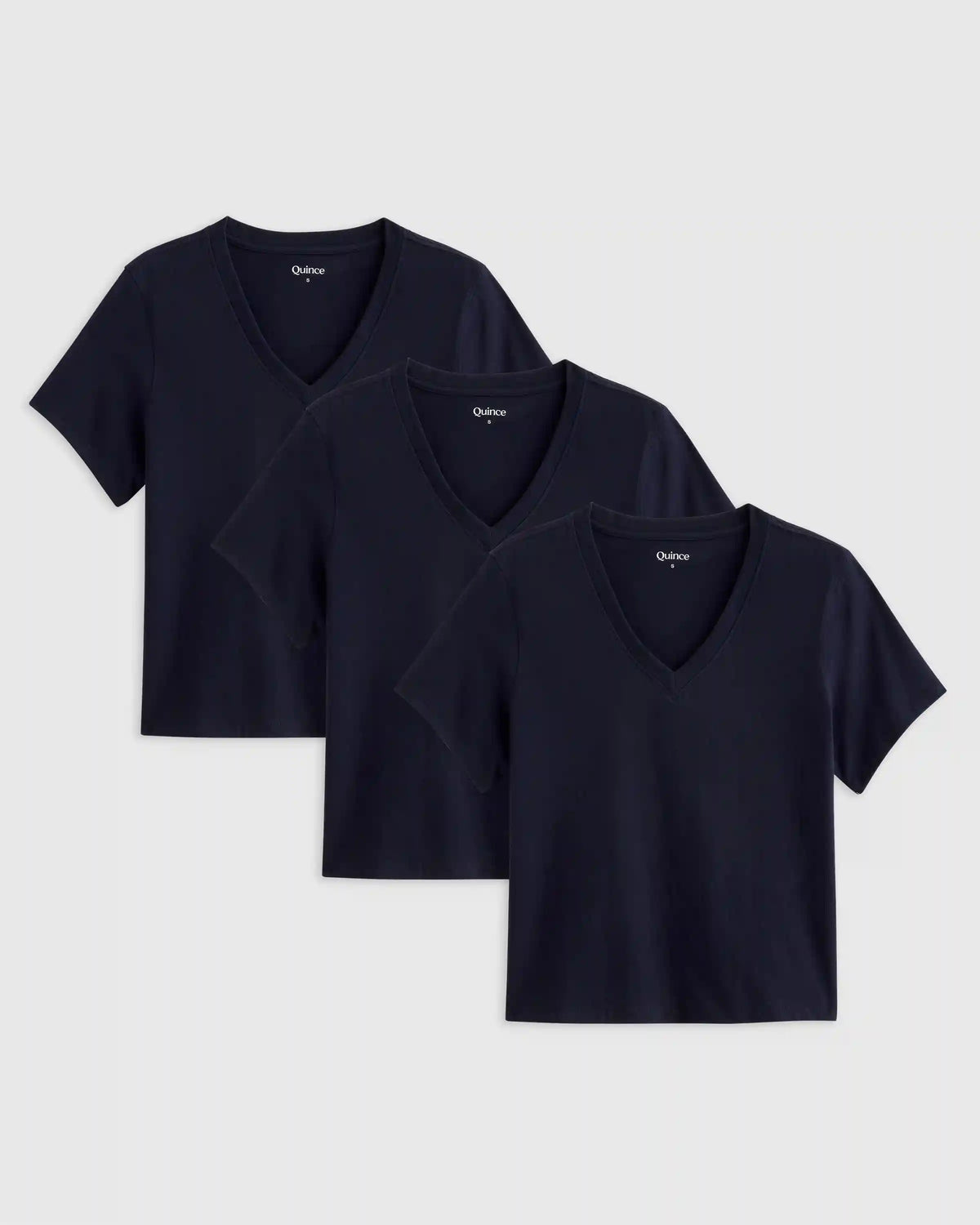 100% Organic Cotton Boxy V-Neck Tee (3-Pack)