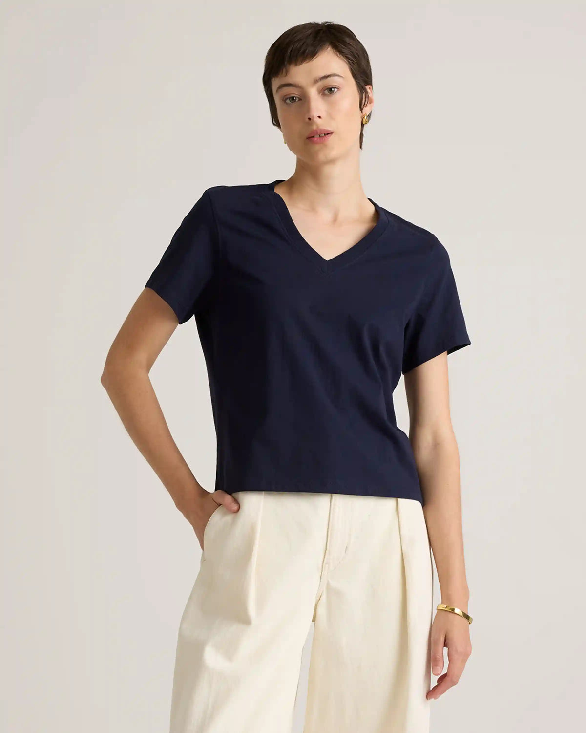 100% Organic Cotton Boxy V-Neck Tee (3-Pack)