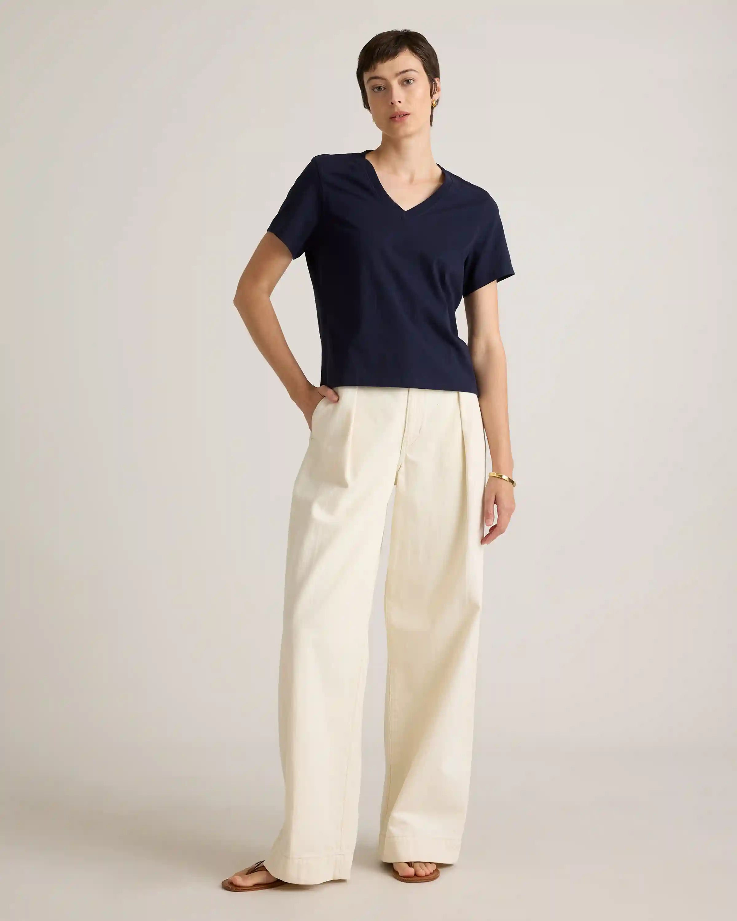 100% Organic Cotton Boxy V-Neck Tee (3-Pack)
