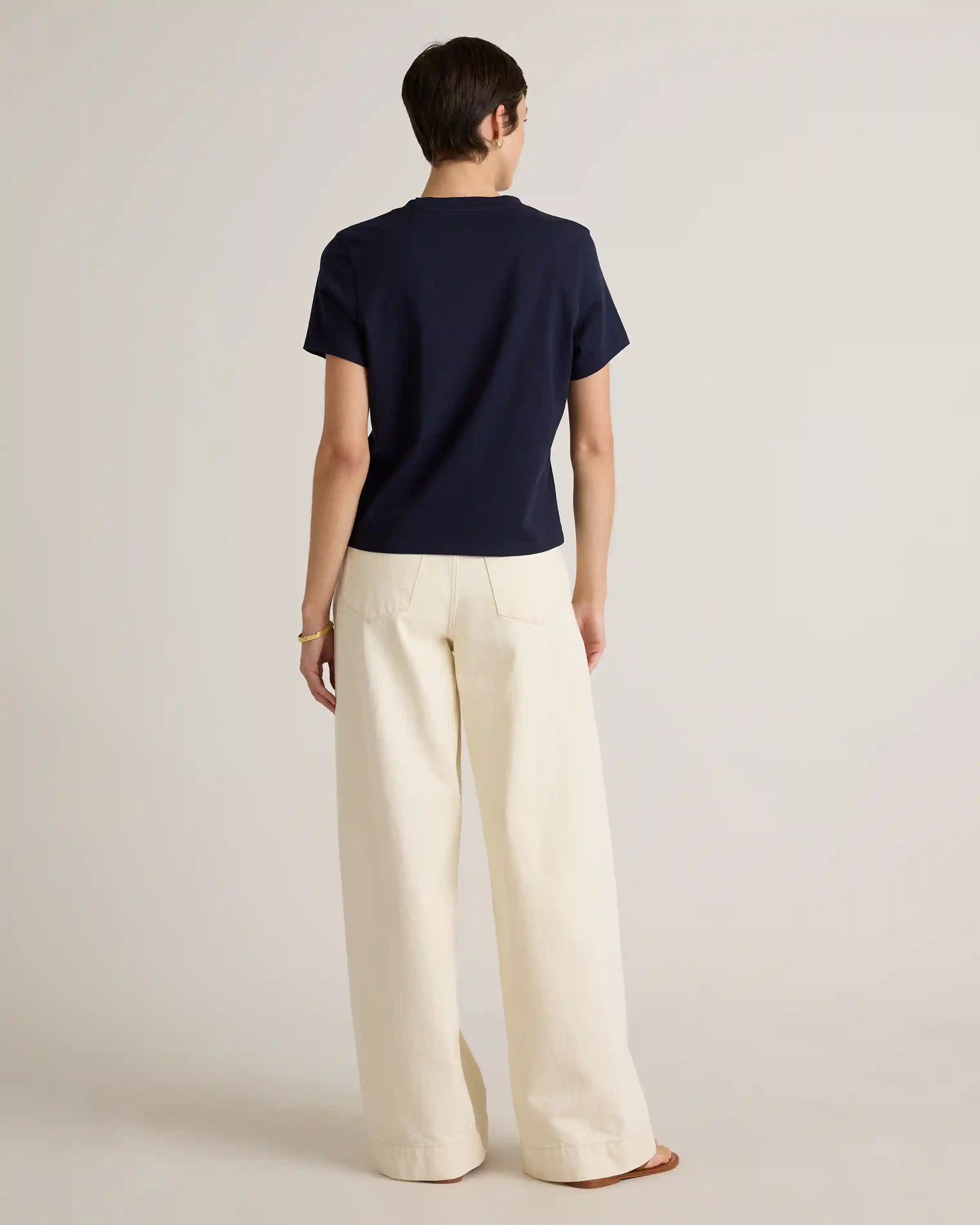 100% Organic Cotton Boxy V-Neck Tee