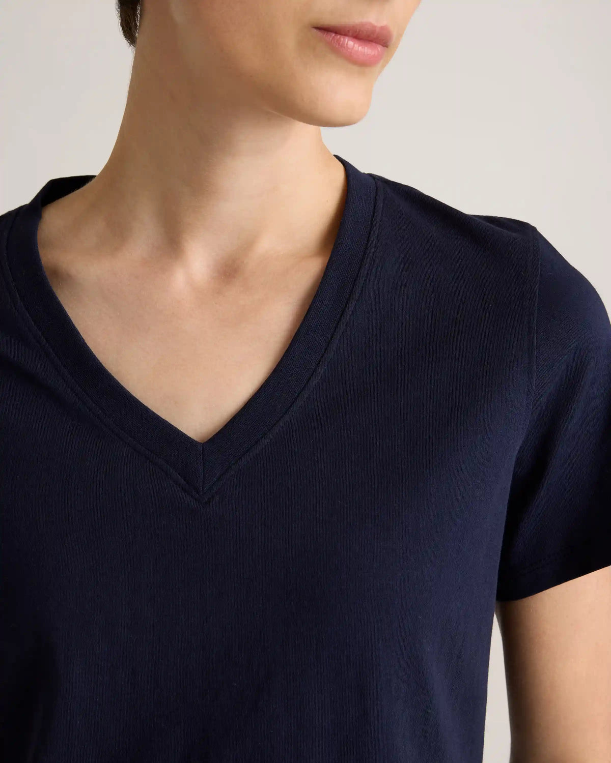 100% Organic Cotton Boxy V-Neck Tee