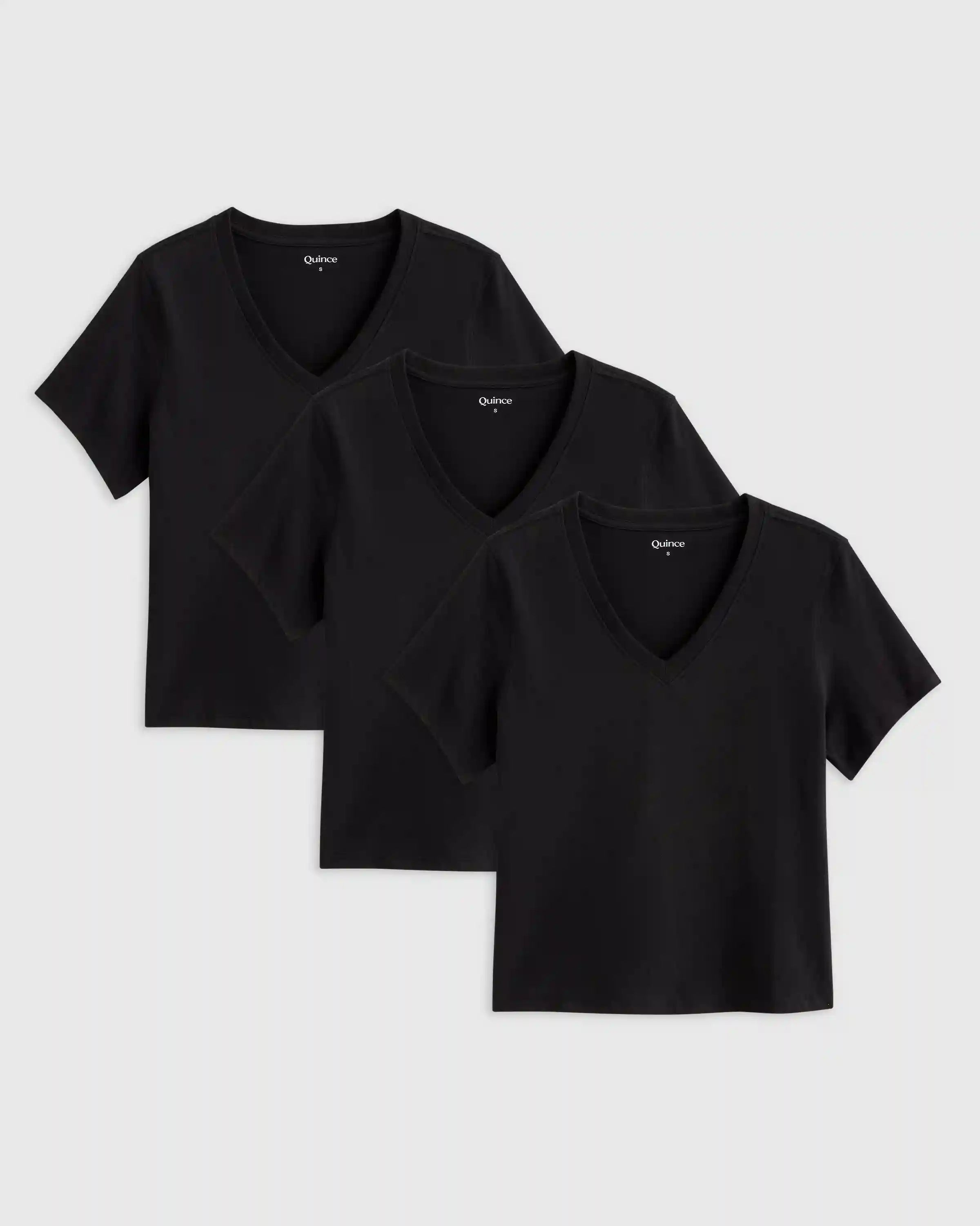 100% Organic Cotton Boxy V-Neck Tee (3-Pack)