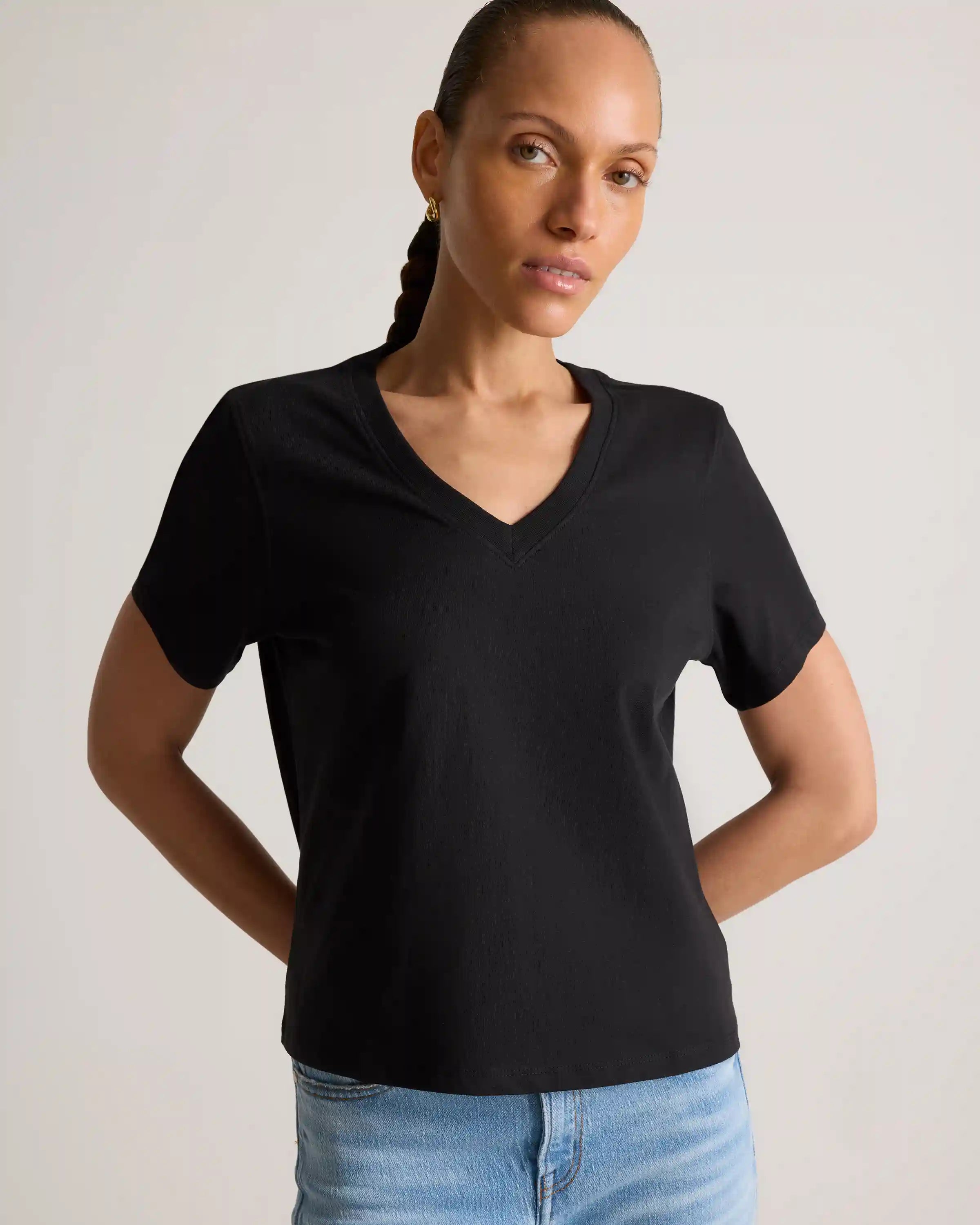 100% Organic Cotton Boxy V-Neck Tee (3-Pack)