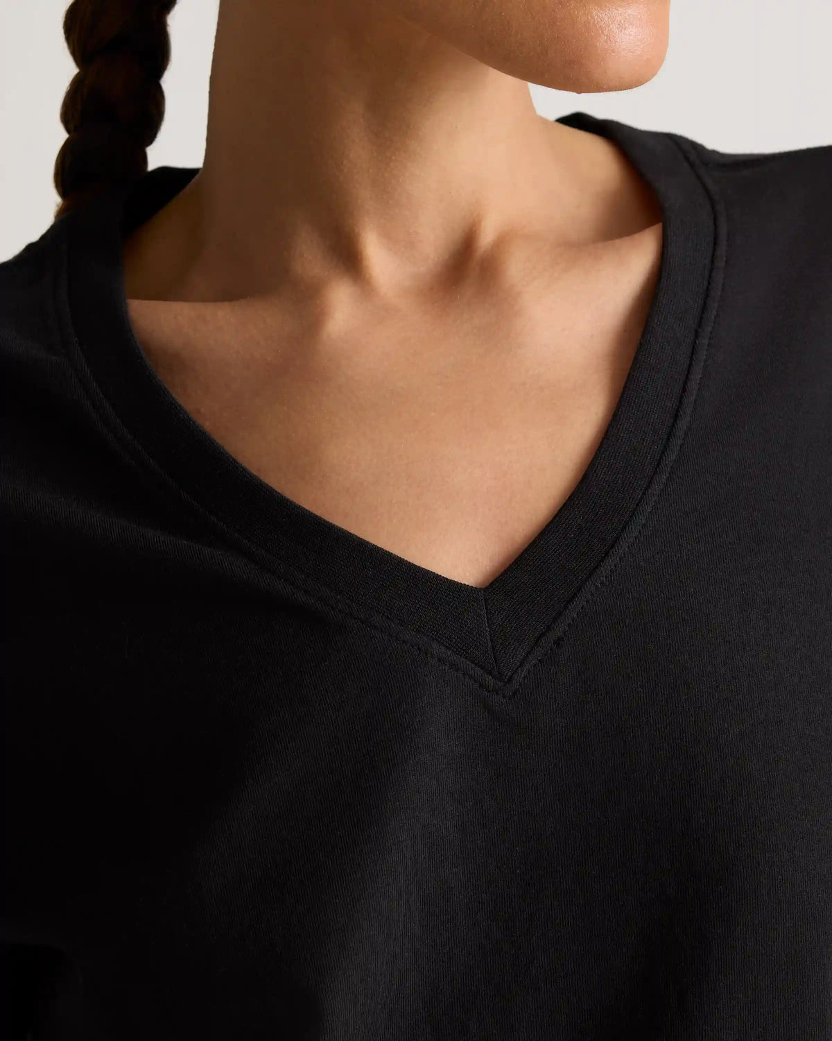 100% Organic Cotton Boxy V-Neck Tee