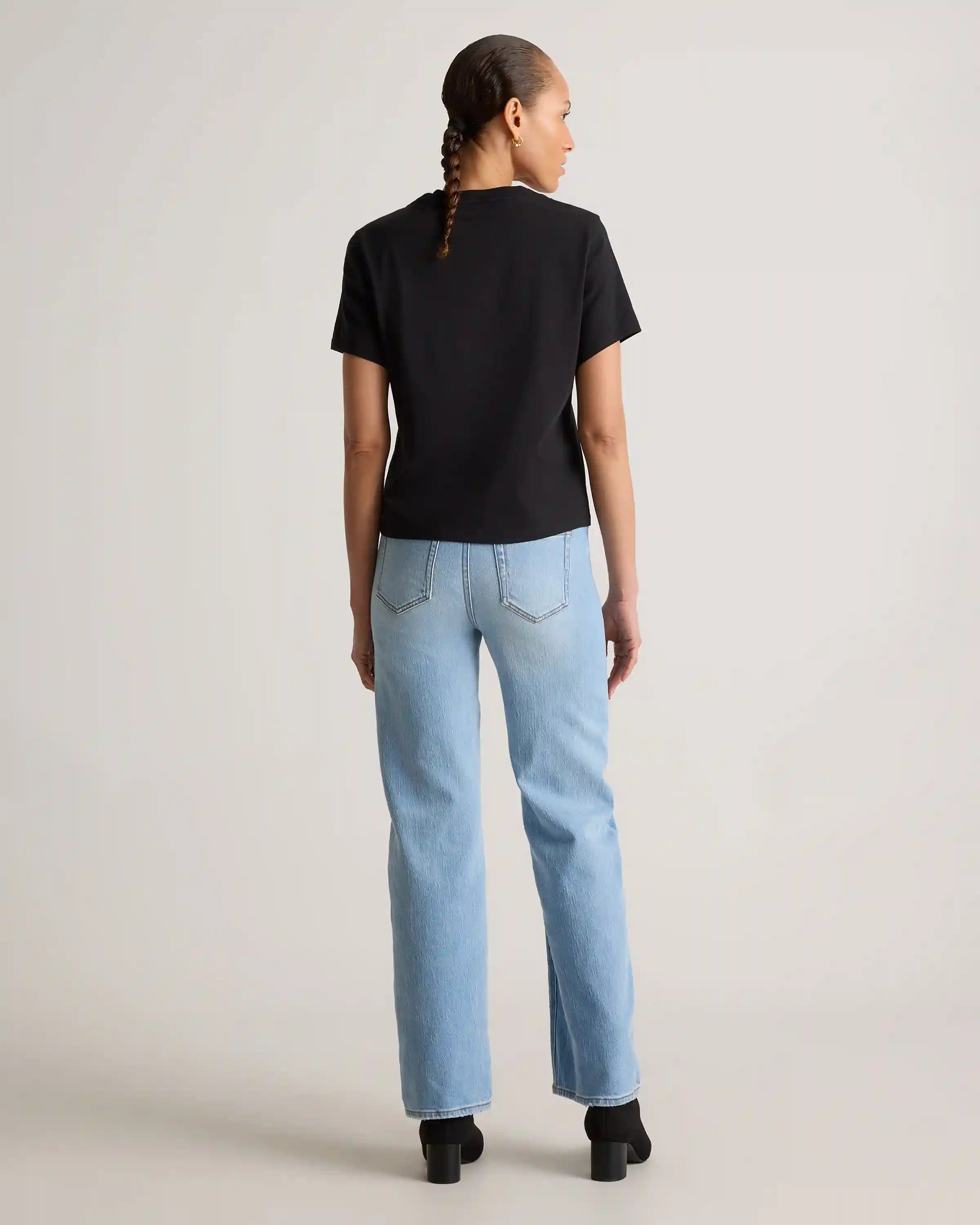 100% Organic Cotton Boxy V-Neck Tee