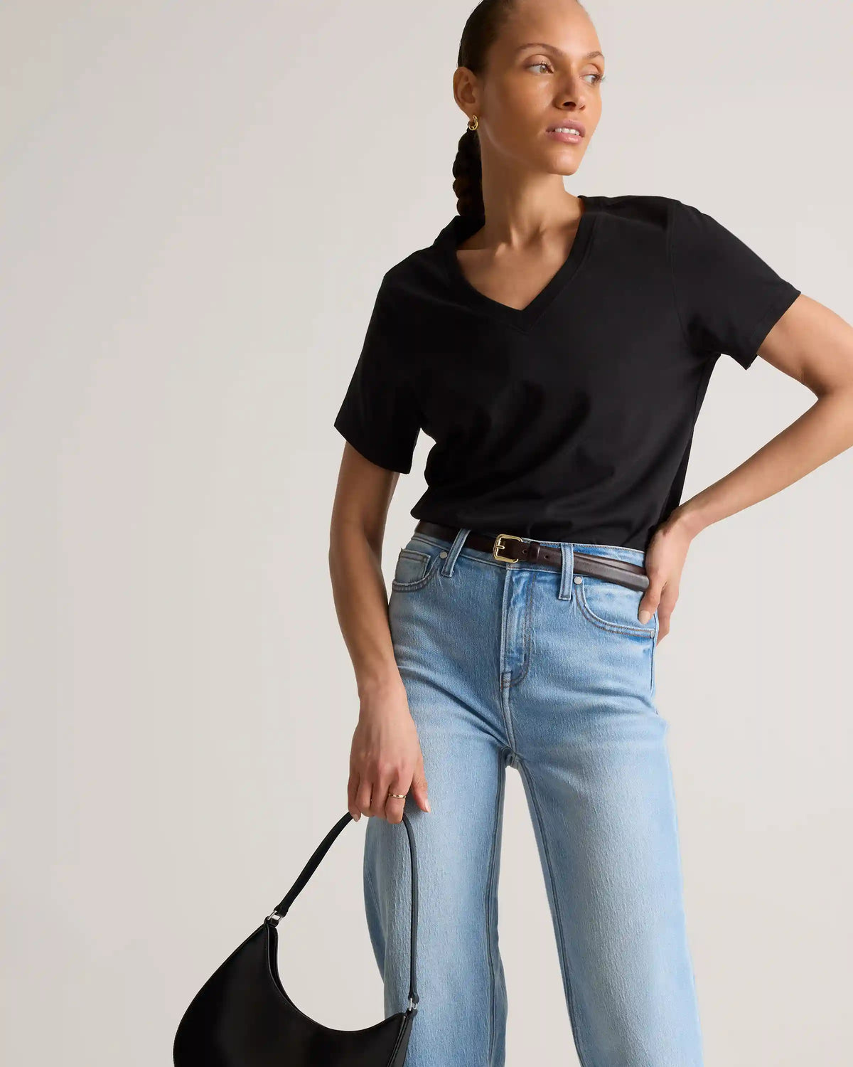 100% Organic Cotton Boxy V-Neck Tee (3-Pack)