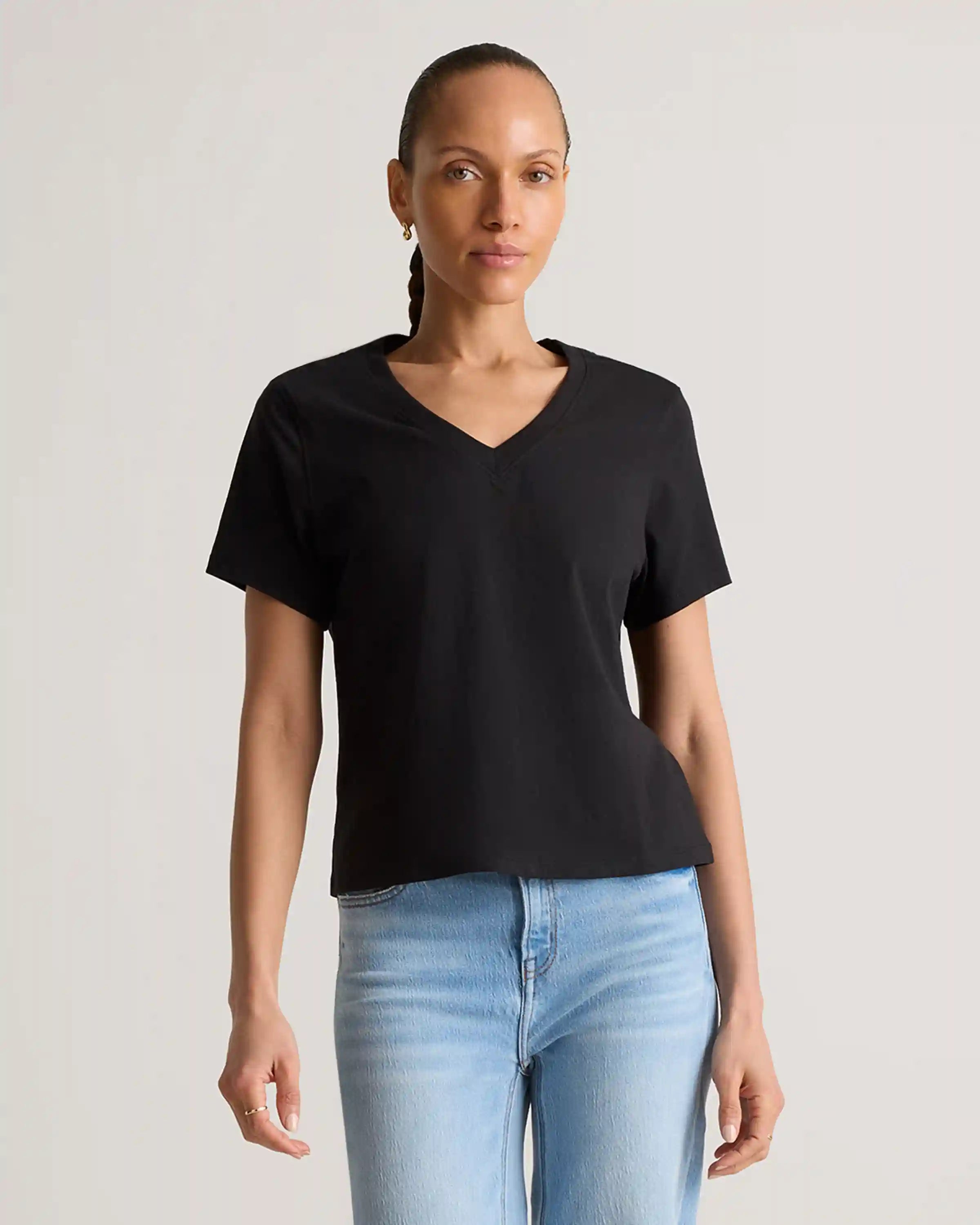 100% Organic Cotton Boxy V-Neck Tee (3-Pack)