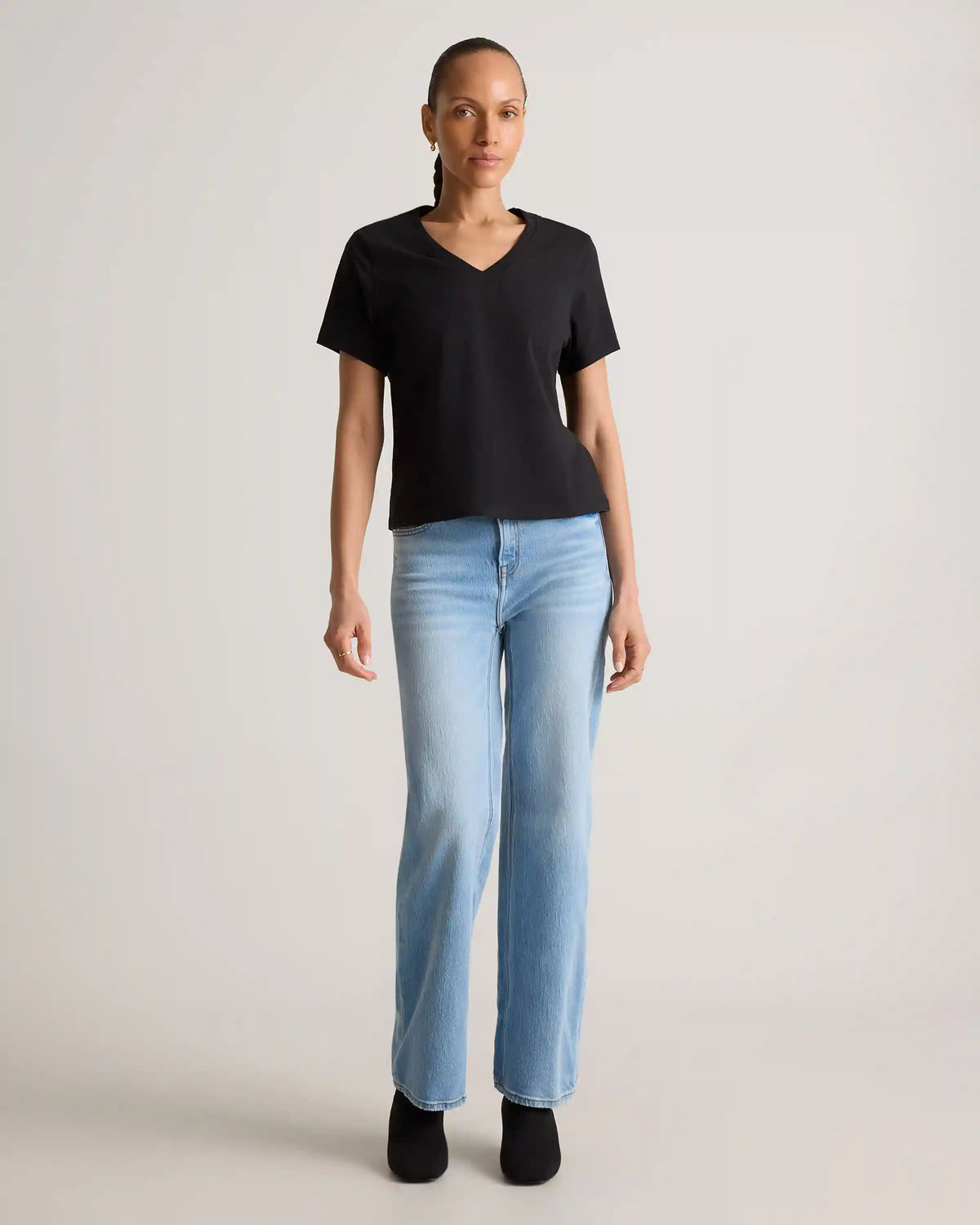 100% Organic Cotton Boxy V-Neck Tee (3-Pack)