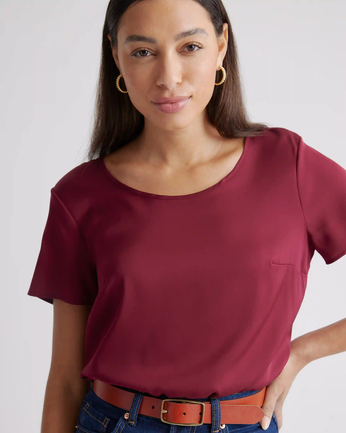Washable Stretch Silk Tee