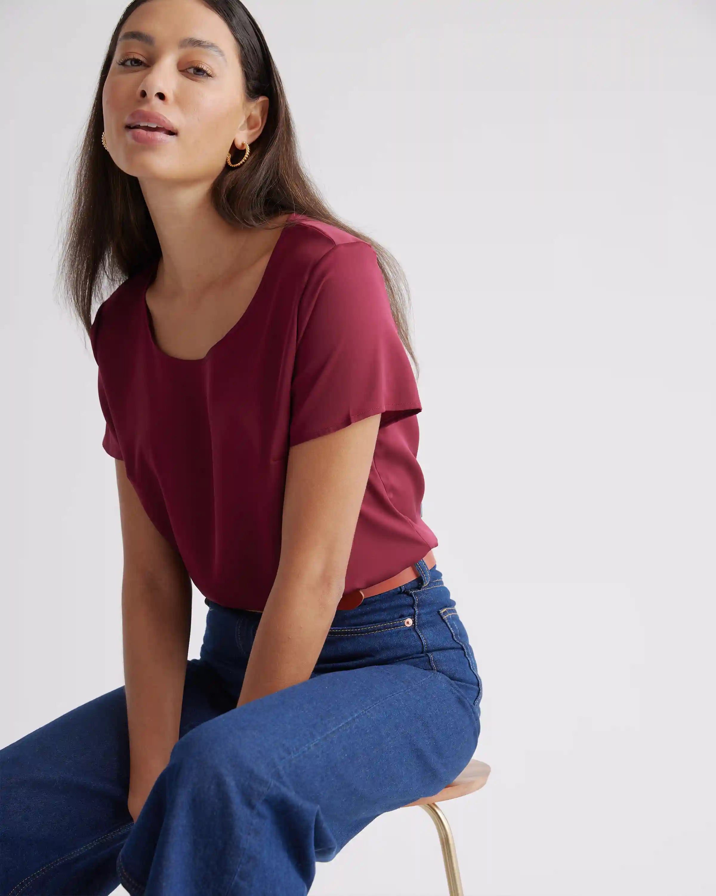 Washable Stretch Silk Tee