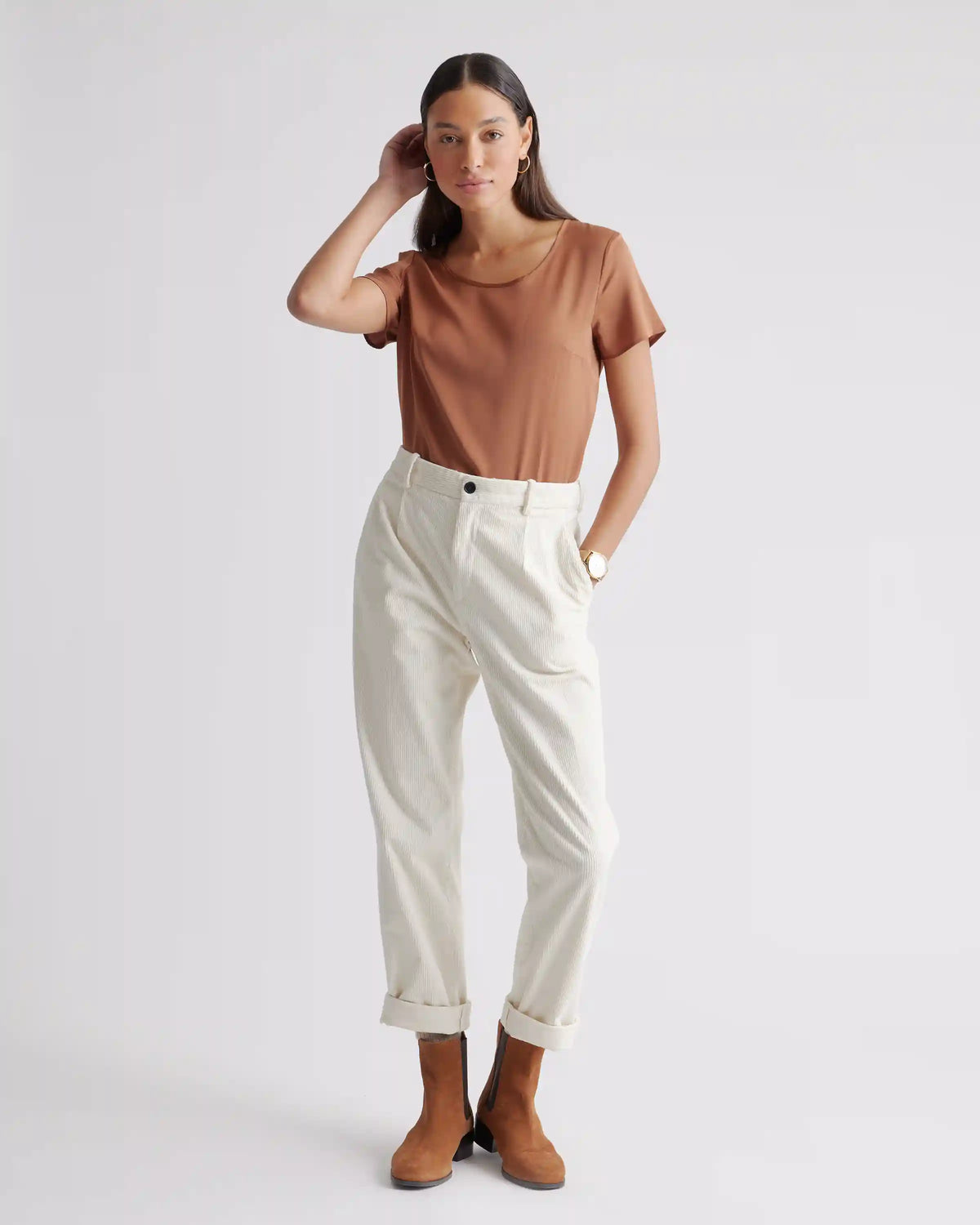 Washable Stretch Silk Tee