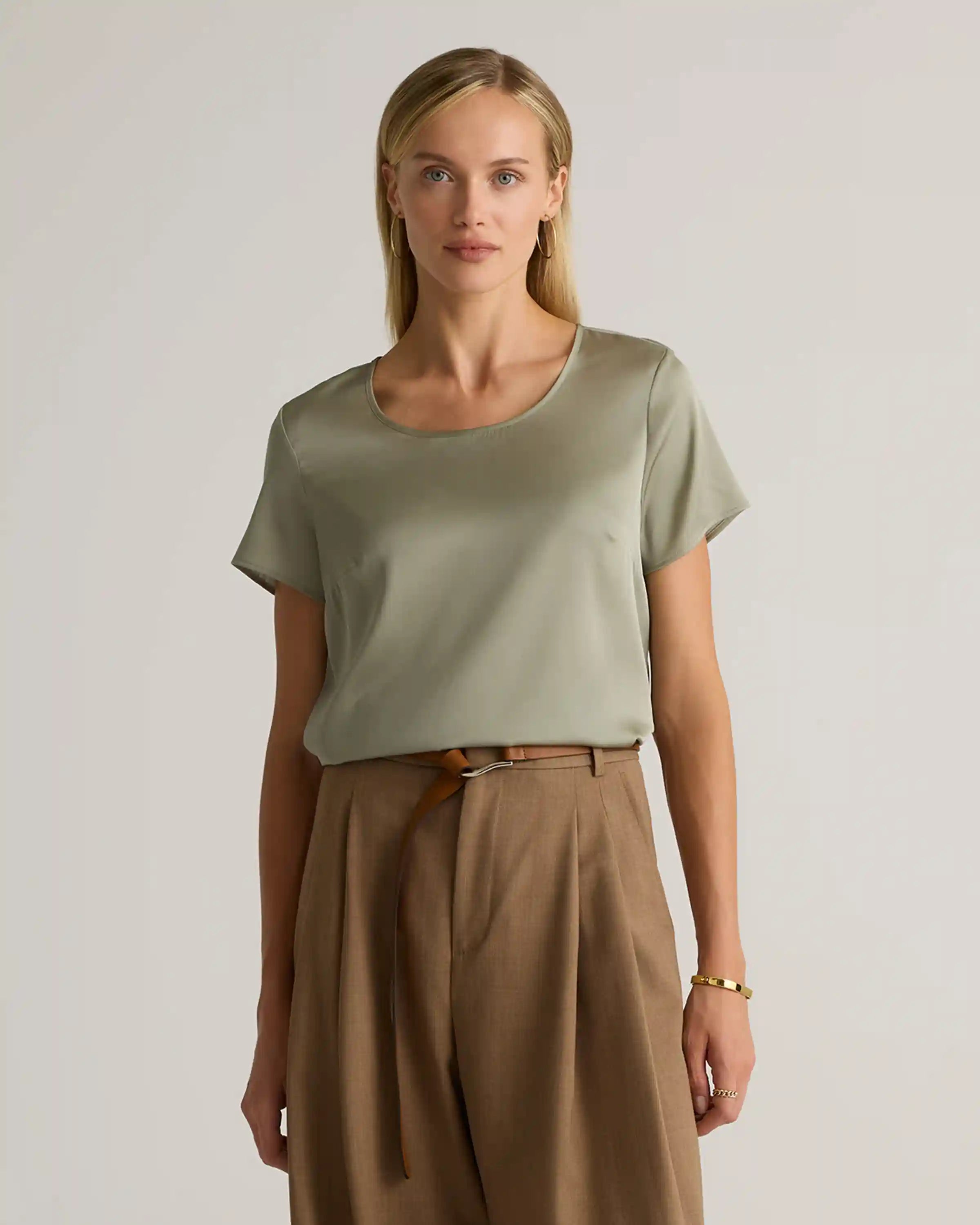 Washable Stretch Silk Tee