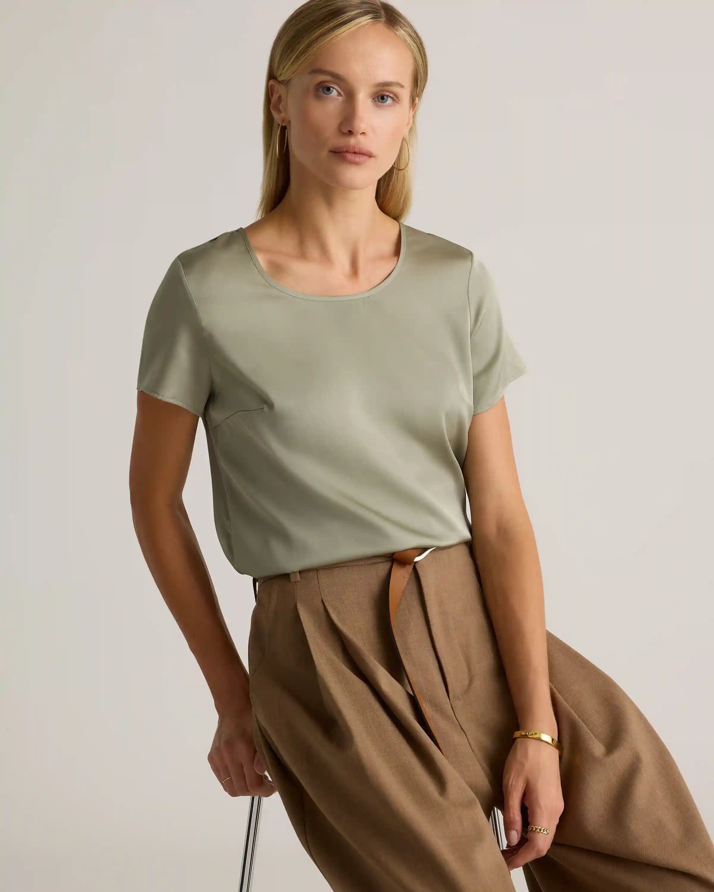 Washable Stretch Silk Tee