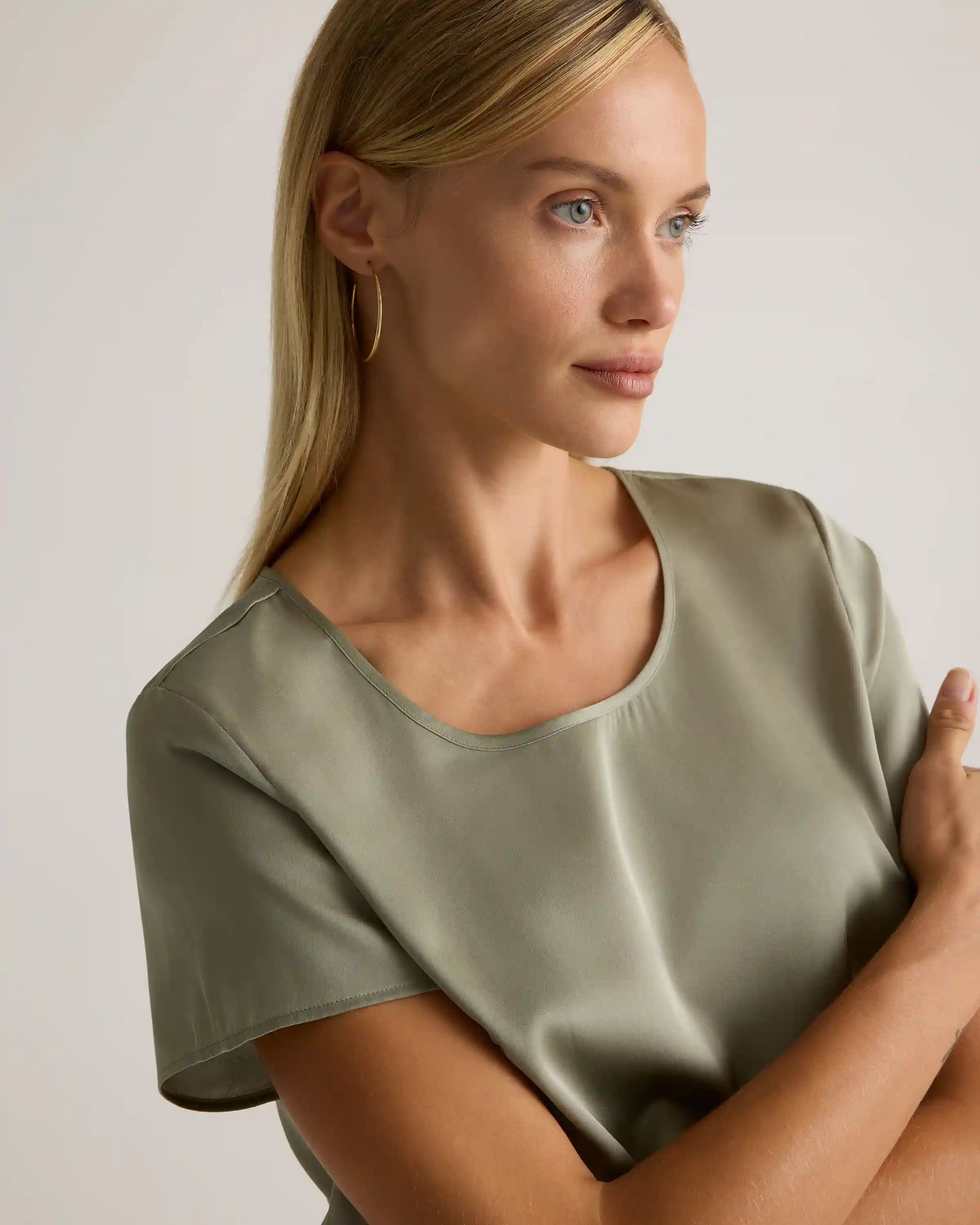 Washable Stretch Silk Tee