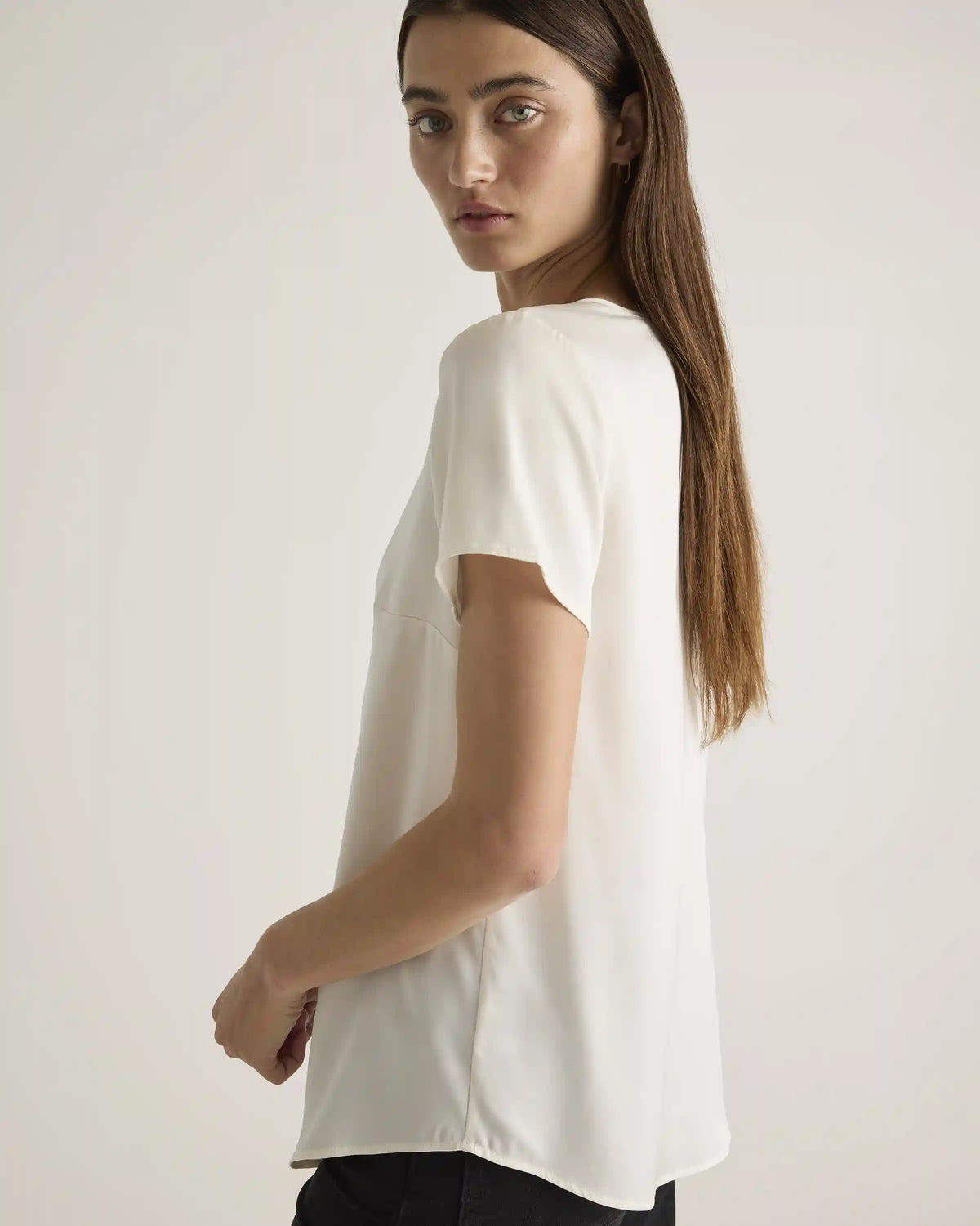 Washable Stretch Silk Tee