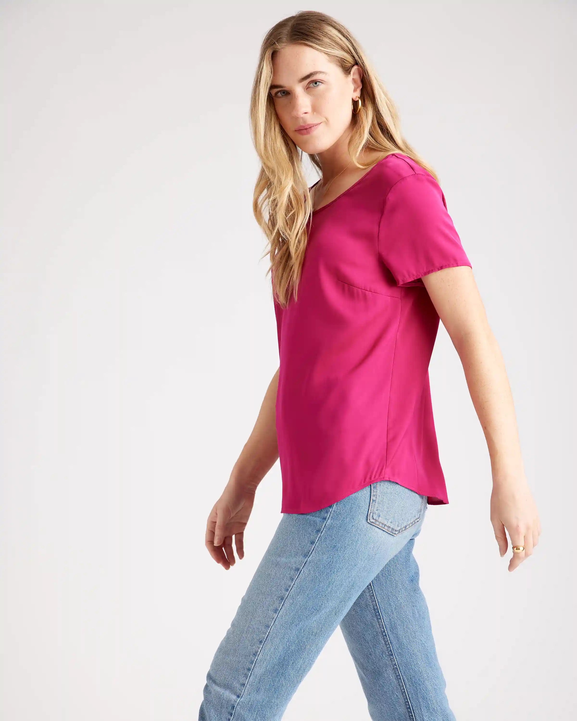 Washable Stretch Silk Tee
